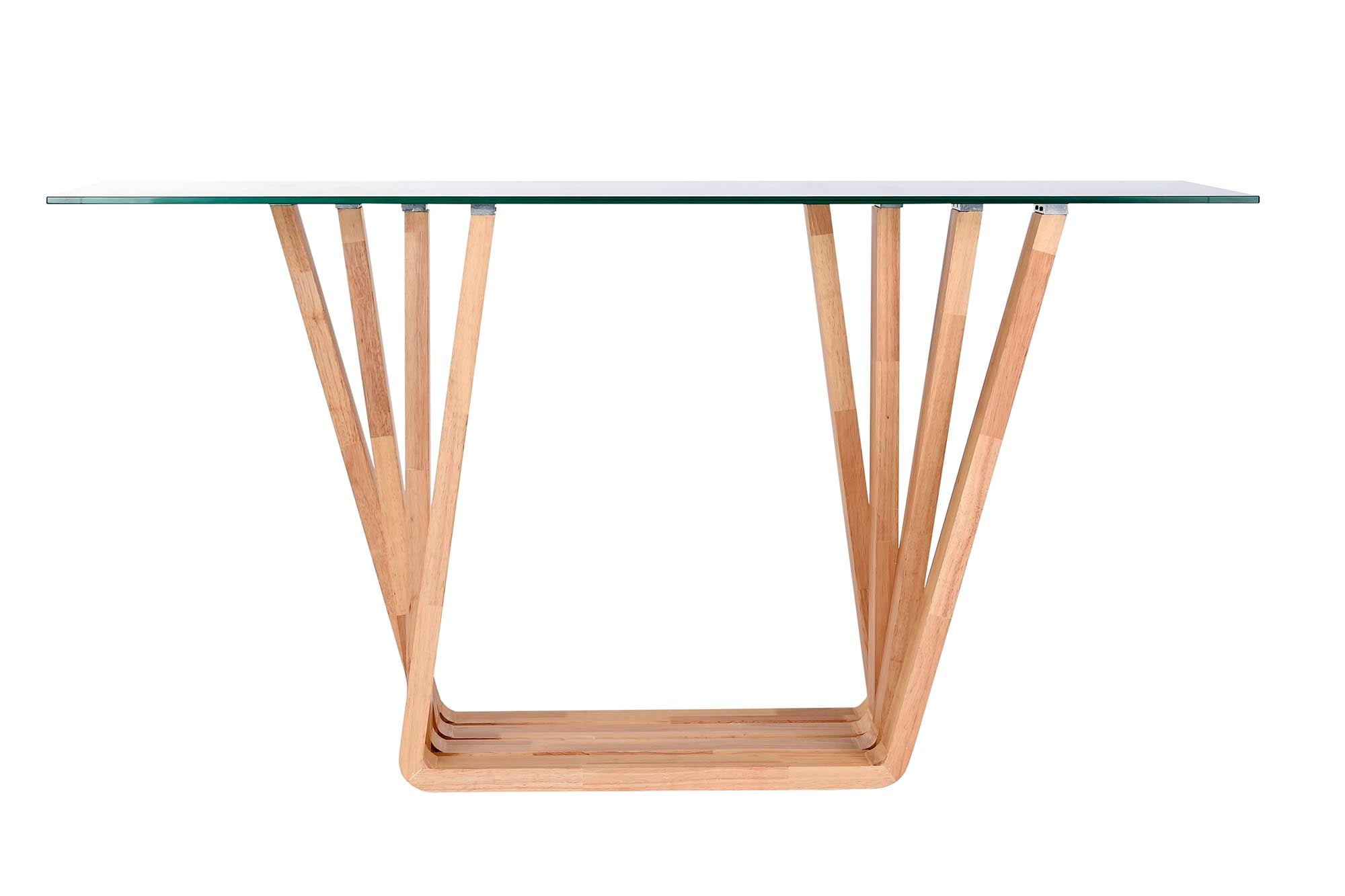 Consola Nogal Cristal 145X45X75 8 Mm, Natural