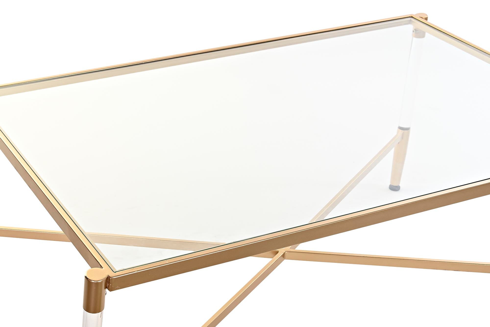 Mesa Centro Metal Acrilico 120X70X45 Dorado