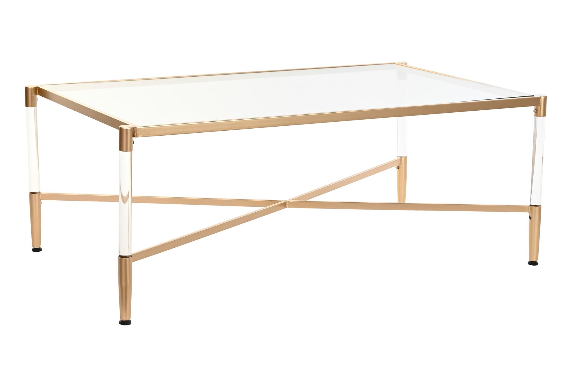 Mesa Centro Metal Acrilico 120X70X45 Dorado