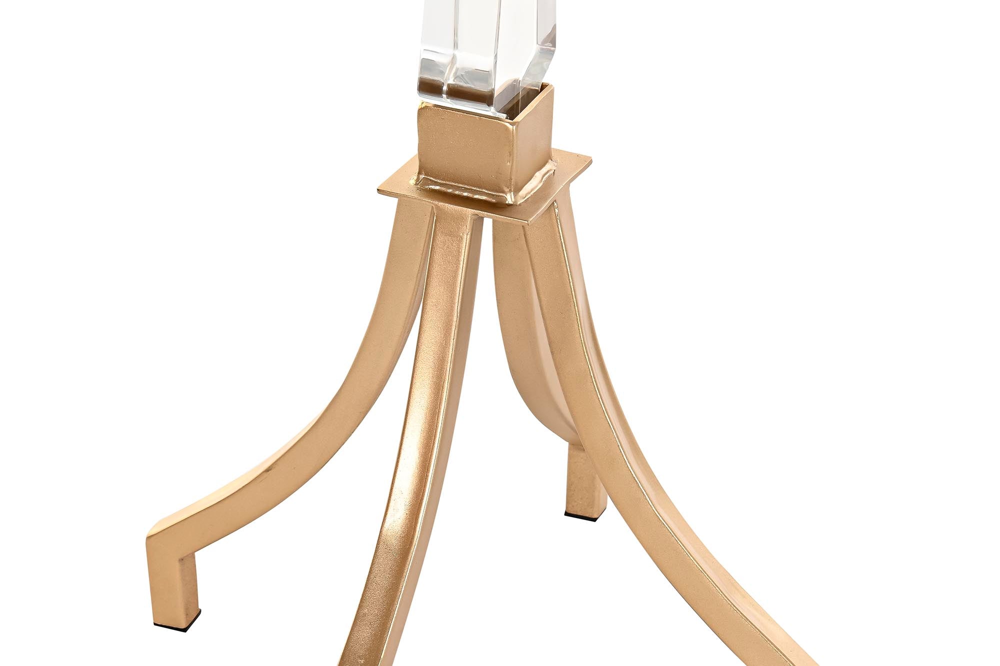 Mesita Auxiliar Metal Acrilico 42X42X62 Dorado
