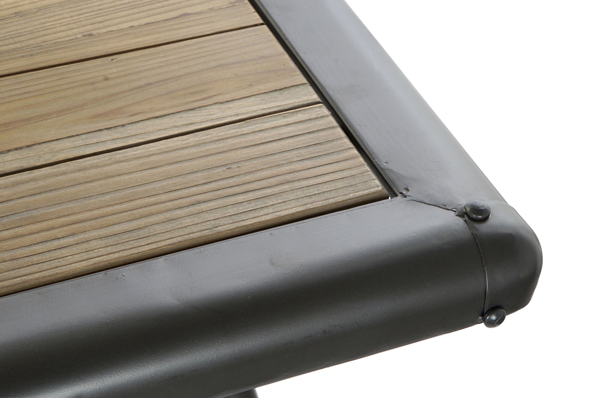 Mesa Comedor Abeto Metal 161X90X75 Gris Claro