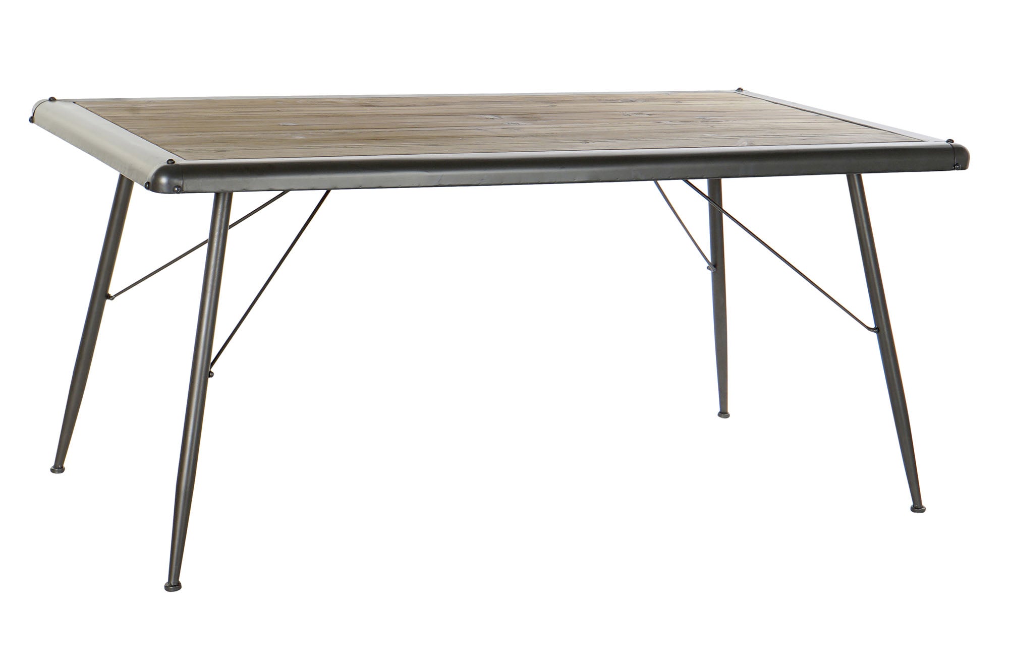 Mesa Comedor Abeto Metal 161X90X75 Gris Claro