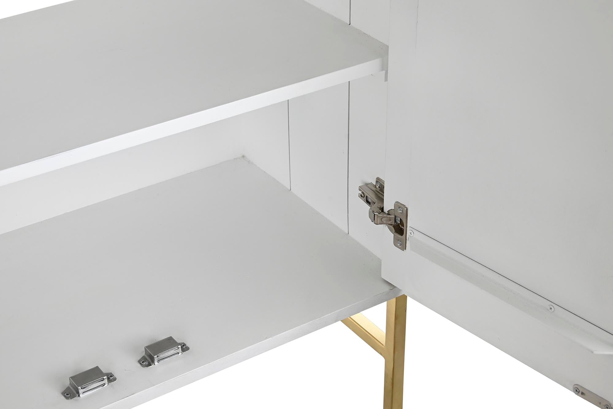 Buffet Brass Handle 157X43X84 White Rhombus