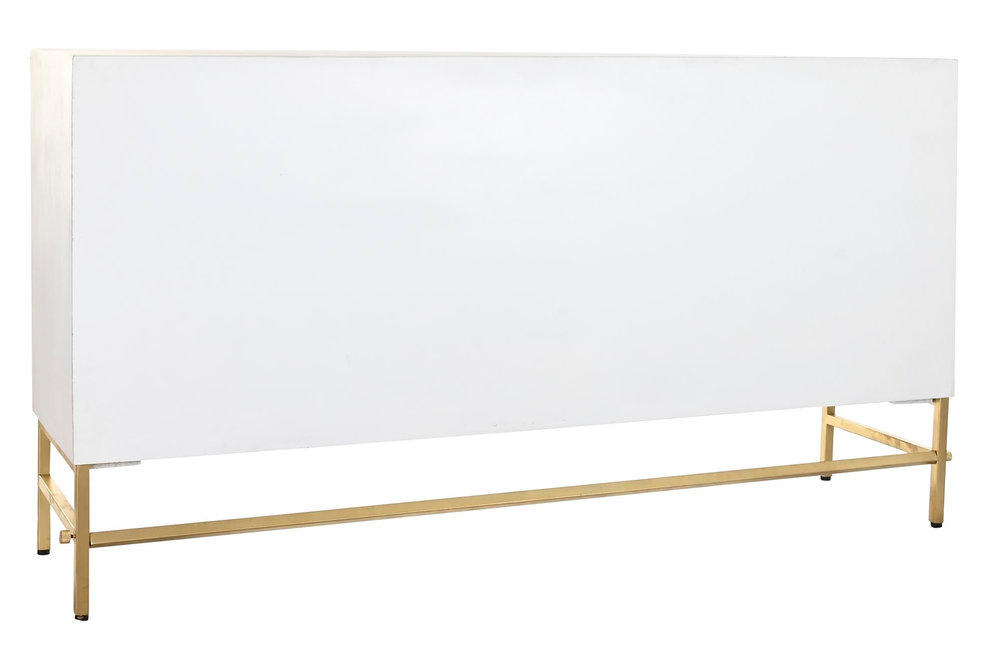 Buffet Brass Handle 157X43X84 White Rhombus