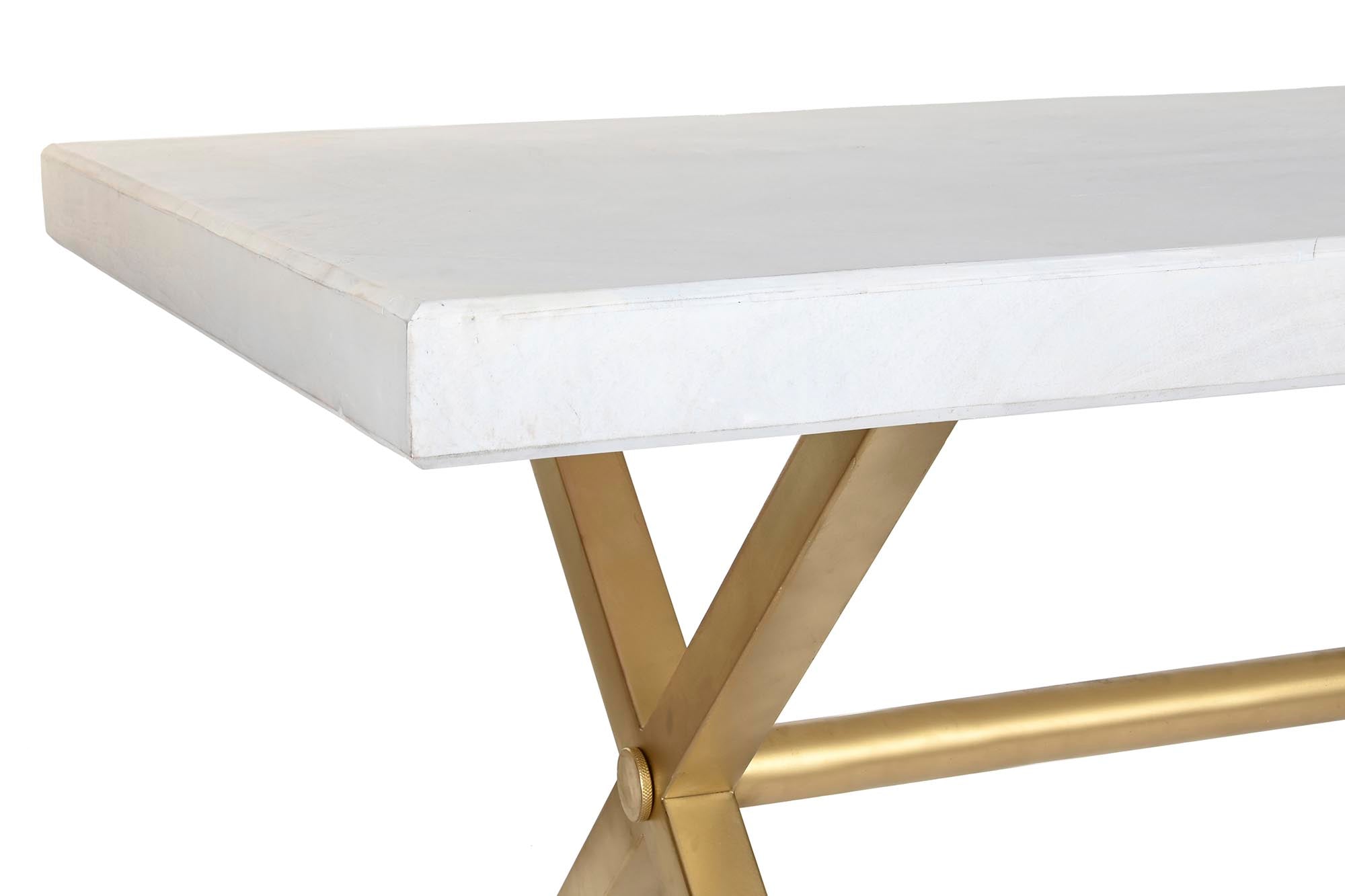 Mesa Comedor Mango Laton 180X90X76 Rombo Blanco