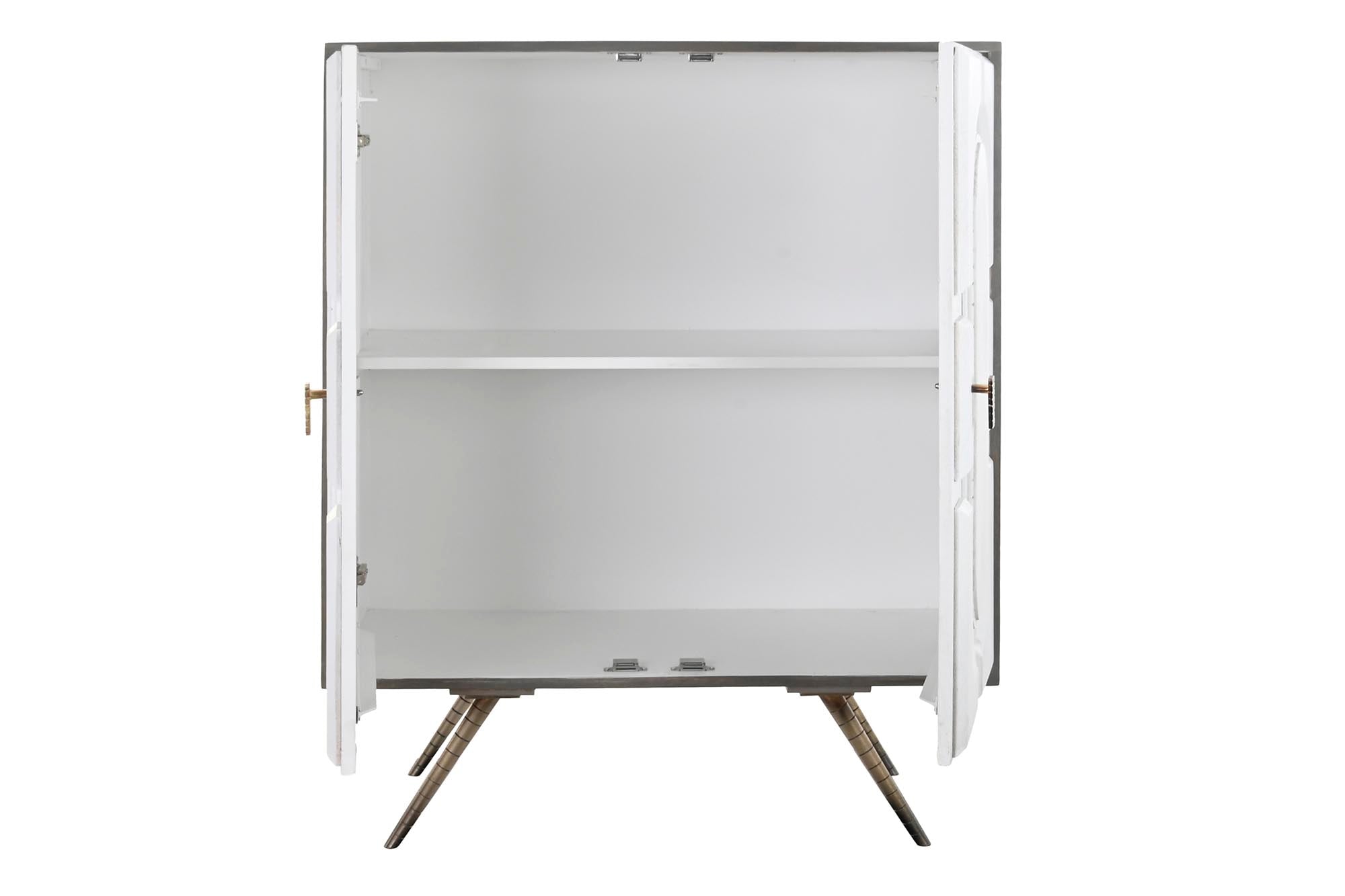 Aparador Mango Laton 93X41X114 Rombo Blanco