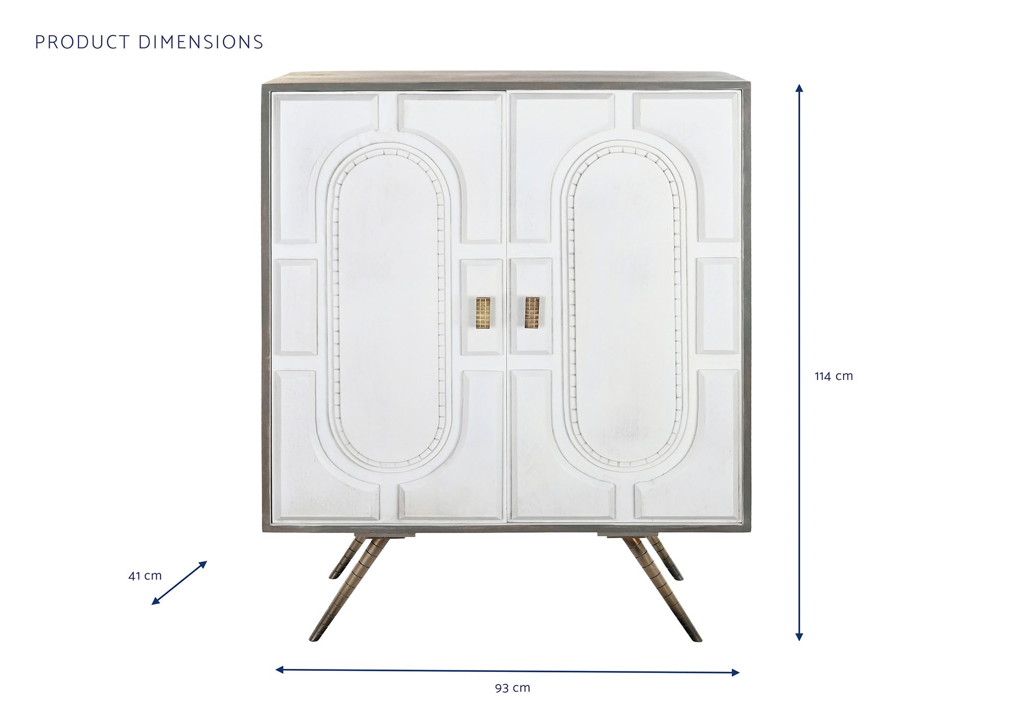 Aparador Mango Laton 93X41X114 Rombo Blanco