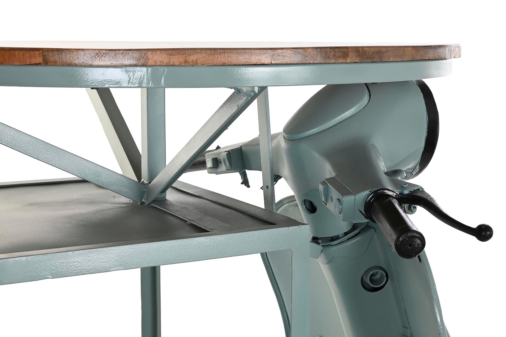Mesa Hierro Mango 116X72X110 Moto Desgastado
