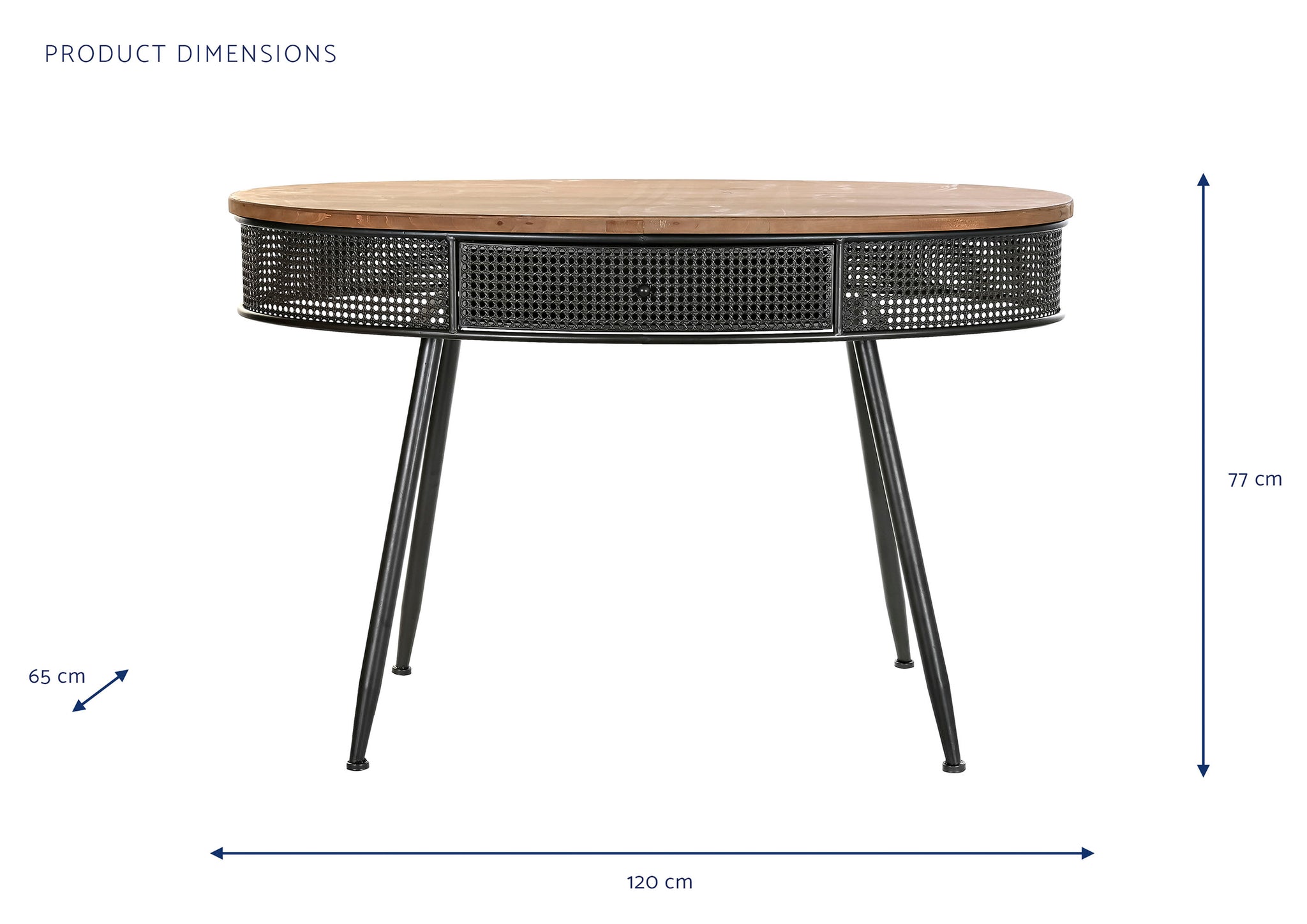 Console de metal Fir 120X65X77 Preto