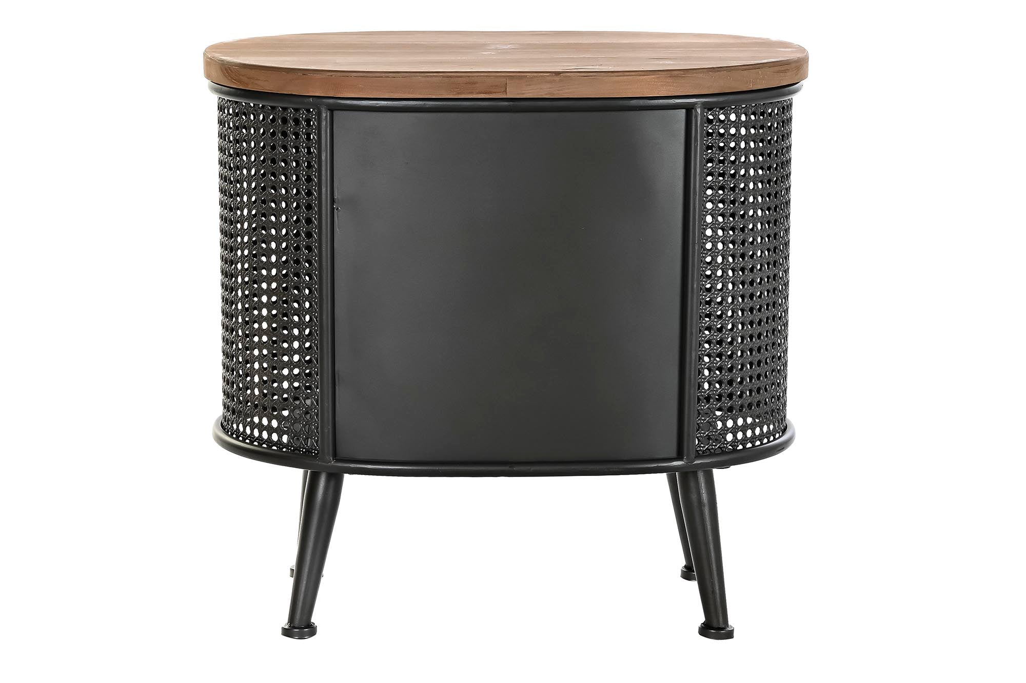 Mesita De Noche Abeto Metal 53X35X51 7,50 Negro