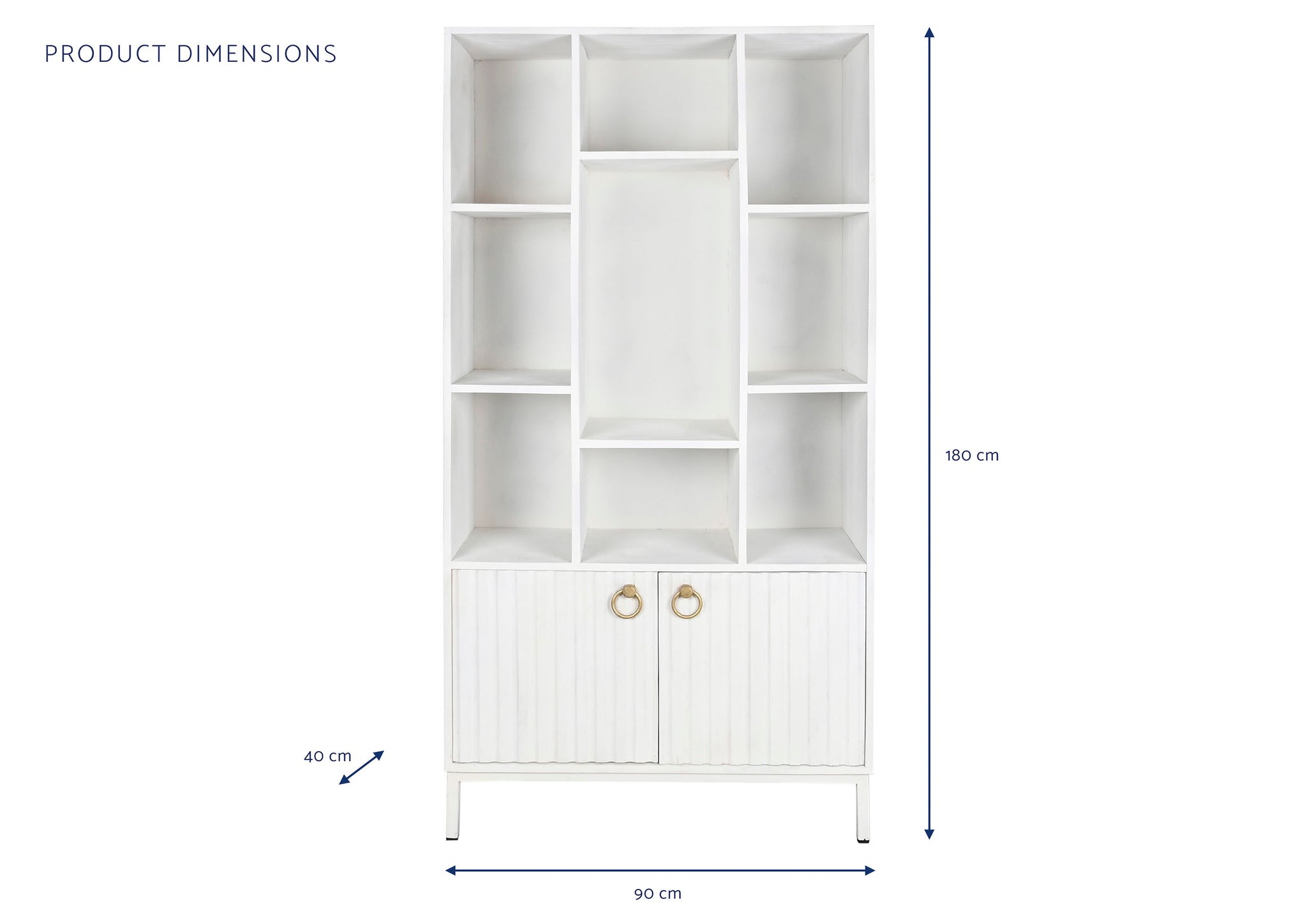 Mango Metal Shelf 90X40X180 White
