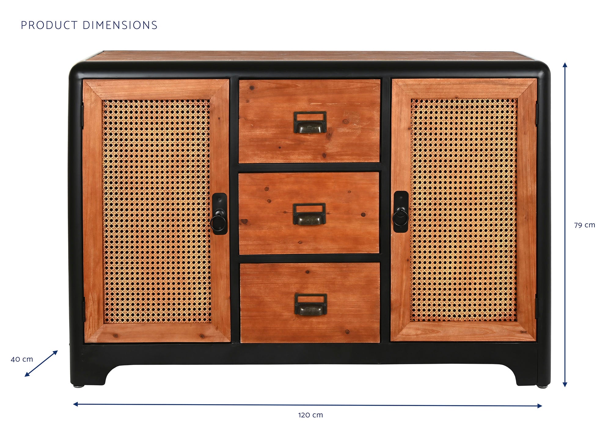 Buffet Fir Metal 120X40X79 Marrom Escuro