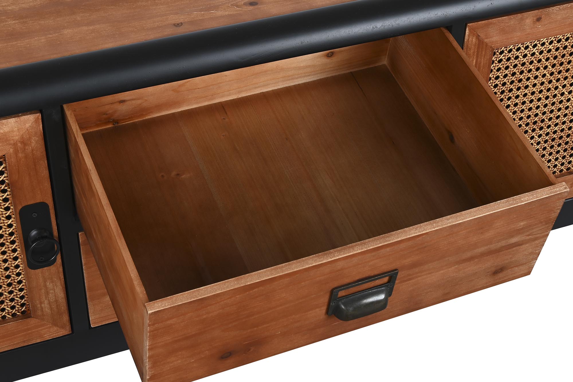 Fir Metal TV Cabinet 150x40x50 Dark Brown