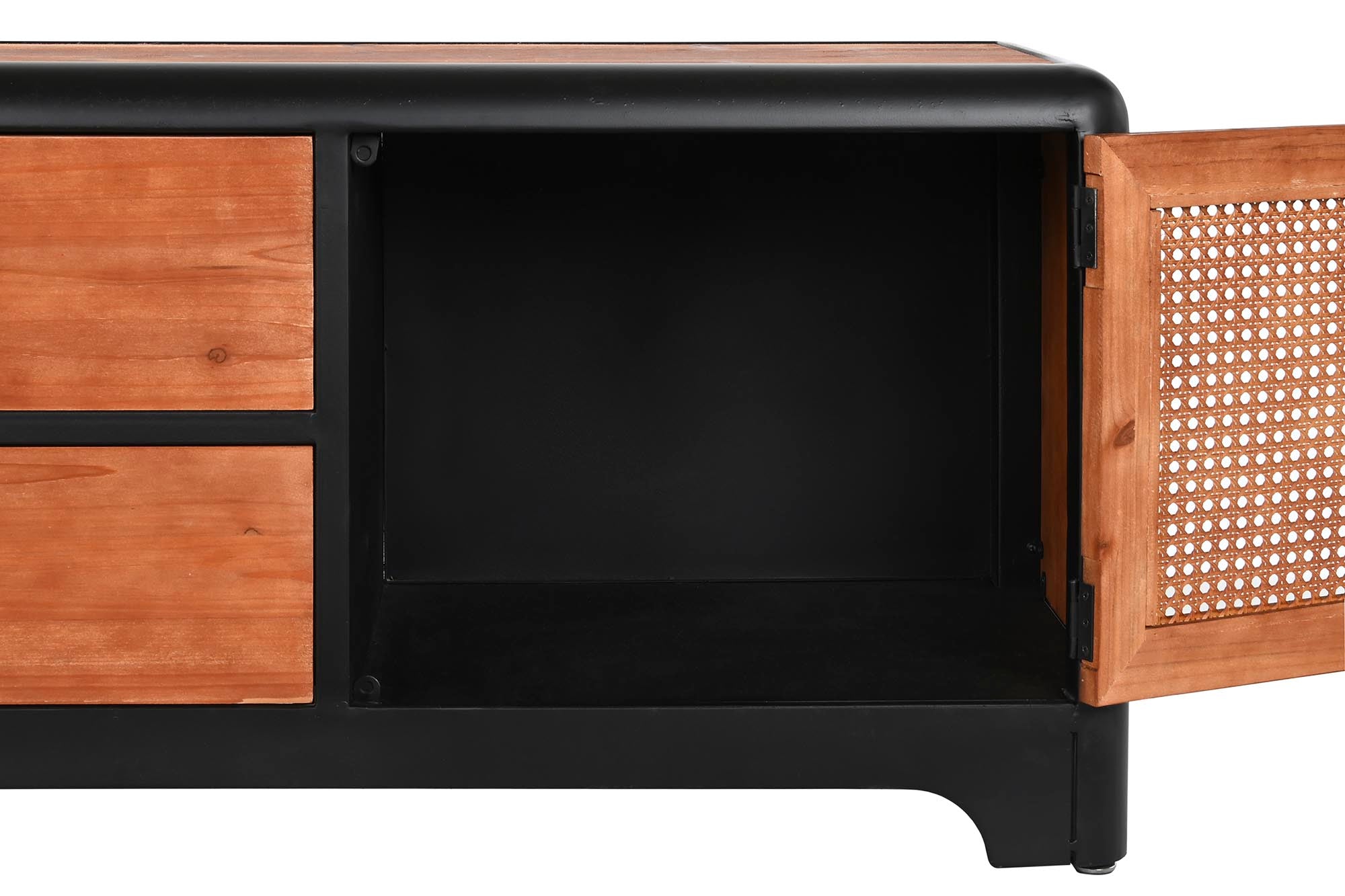 Fir Metal TV Cabinet 150x40x50 Dark Brown