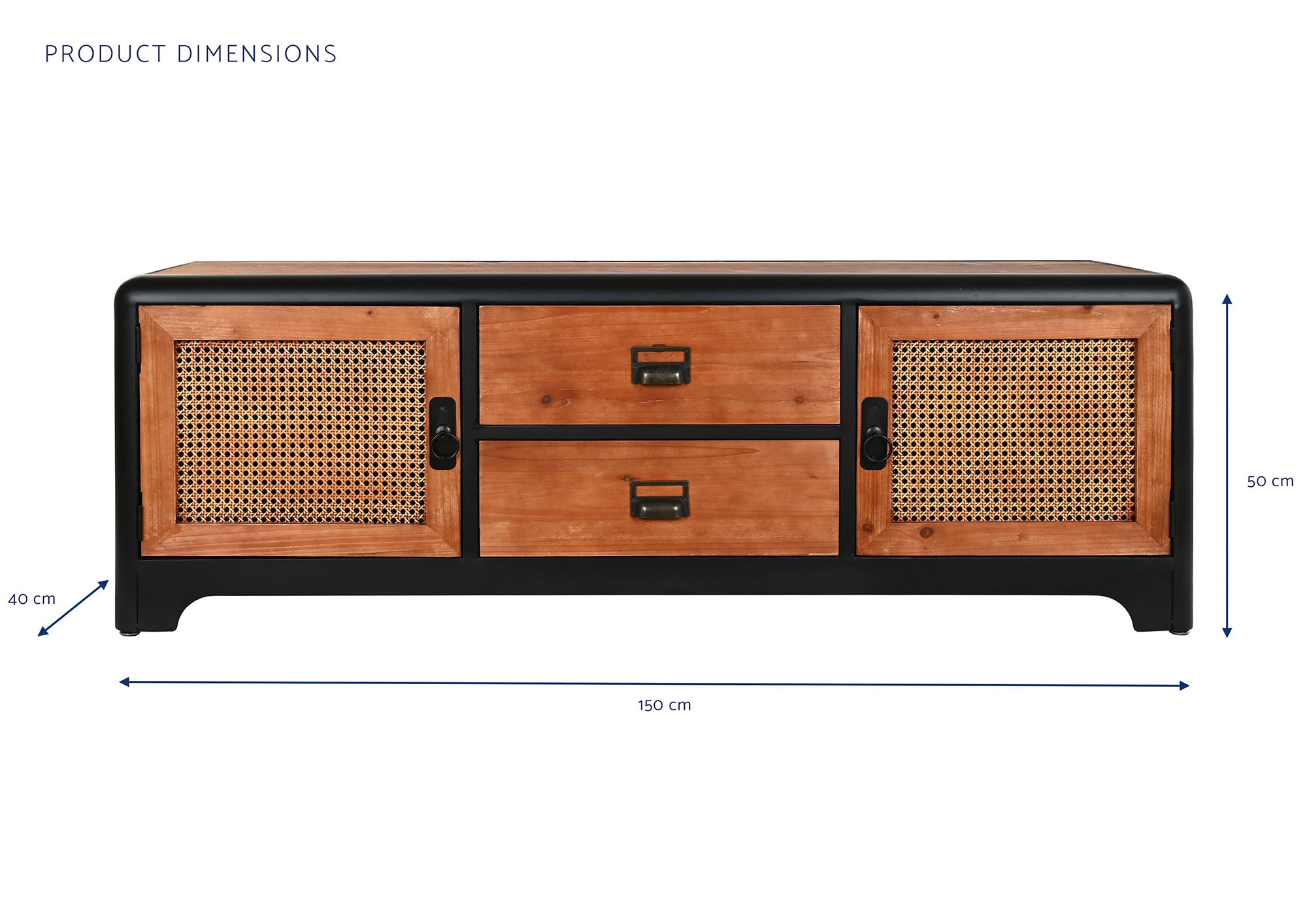 Fir Metal TV Cabinet 150x40x50 Dark Brown