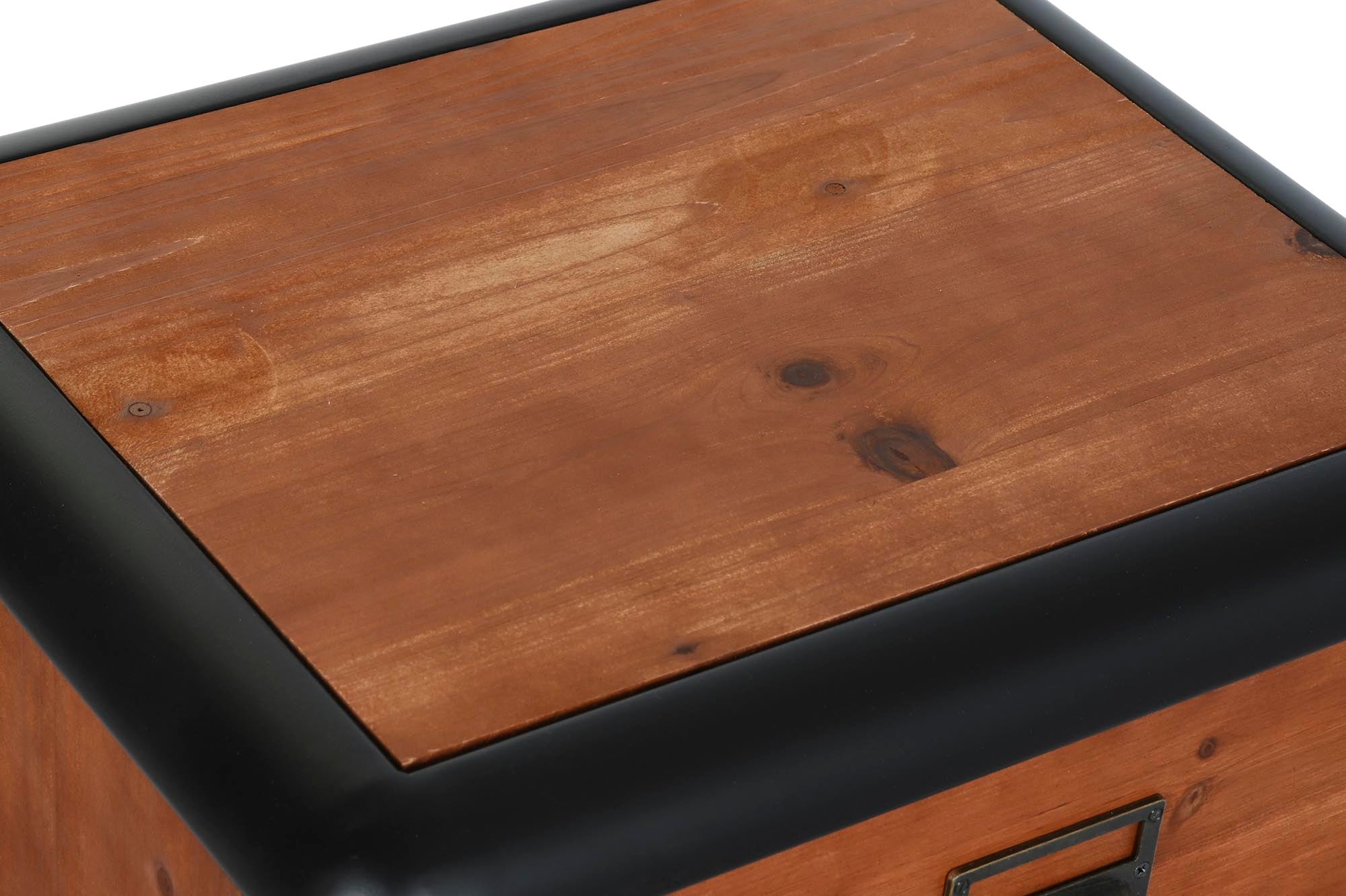 Mesa de cabeceira de metal Fir 48x40x62 marrom escuro
