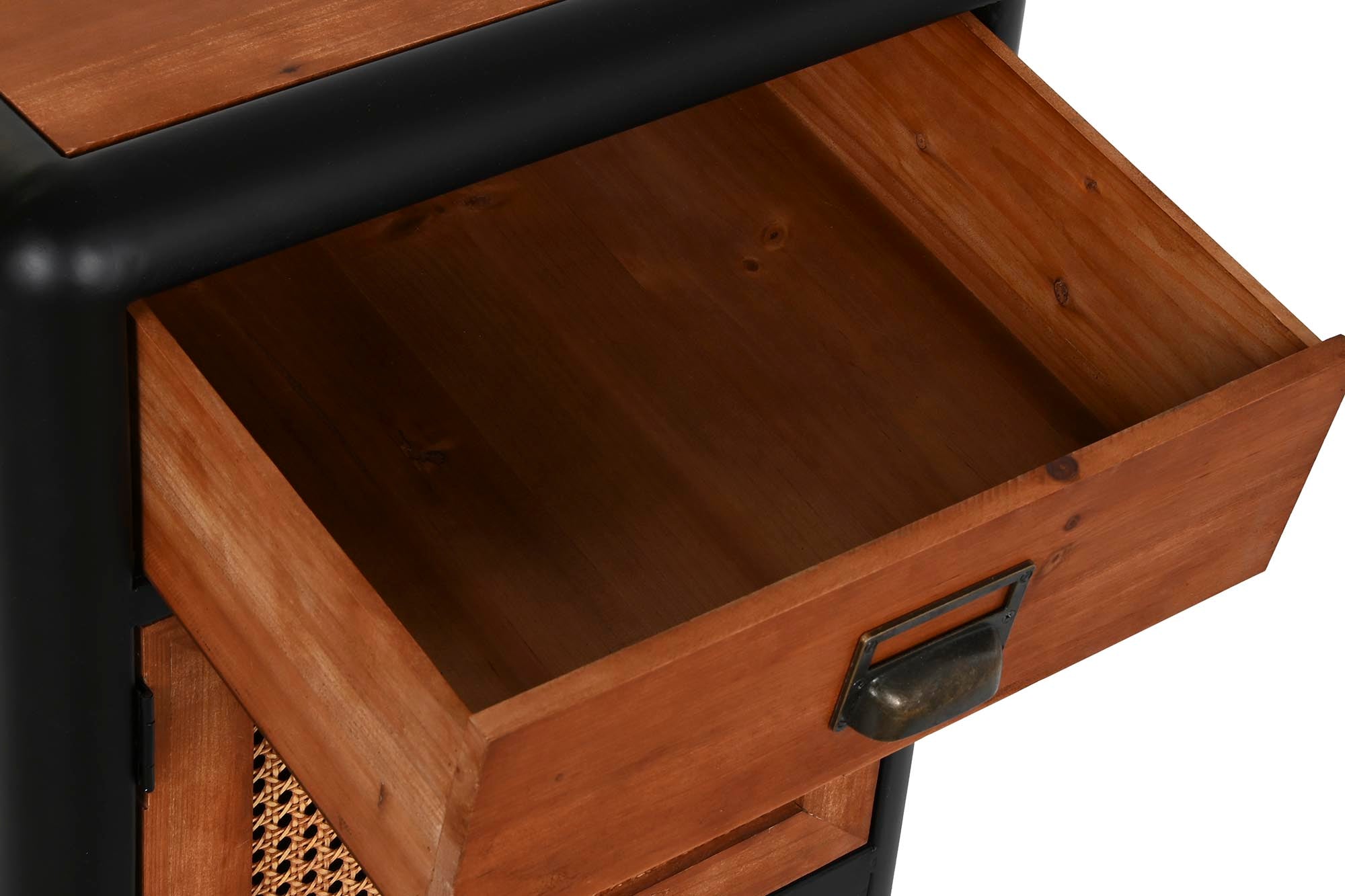 Mesa de cabeceira de metal Fir 48x40x62 marrom escuro