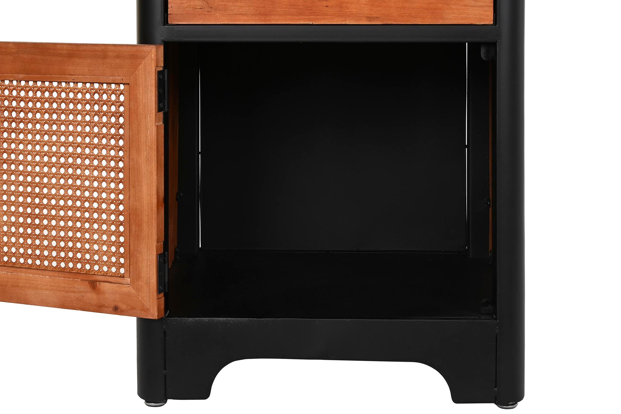 Mesa de cabeceira de metal Fir 48x40x62 marrom escuro