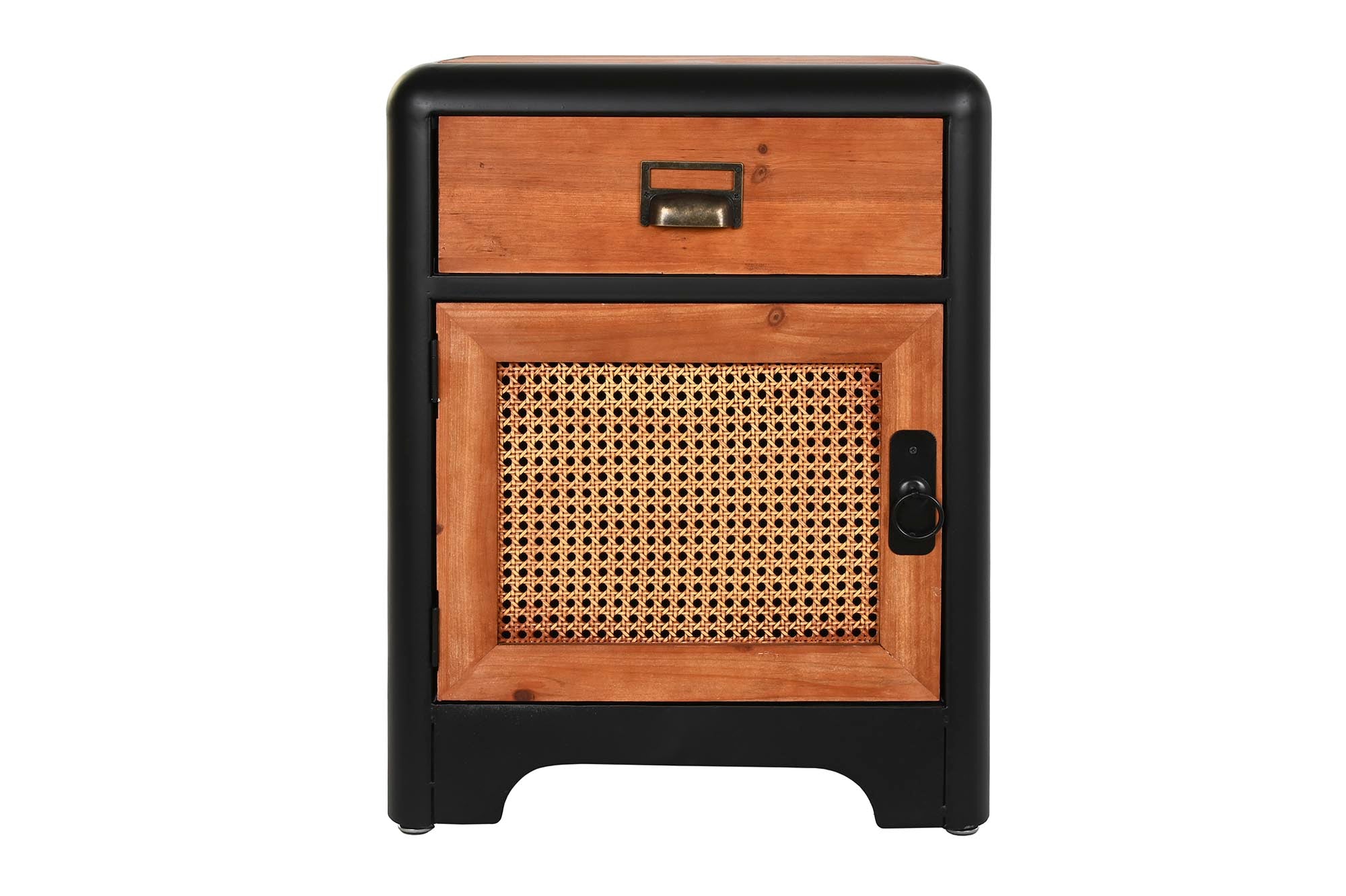 Mesa de cabeceira de metal Fir 48x40x62 marrom escuro