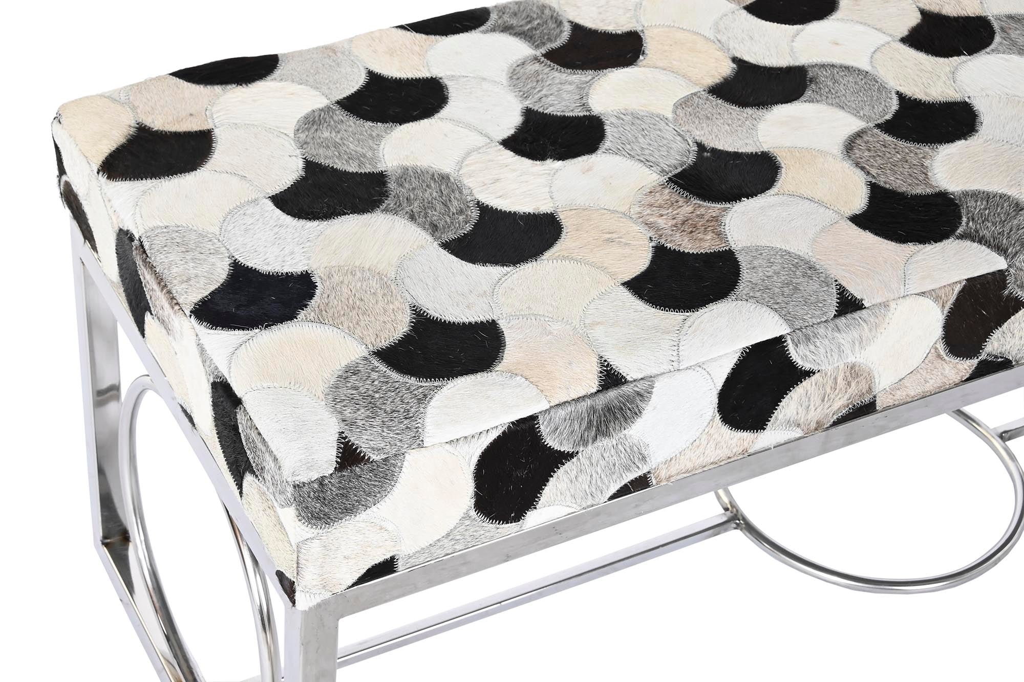 Descalzadora Piel Acero 122X41X44 Rombos Blanco