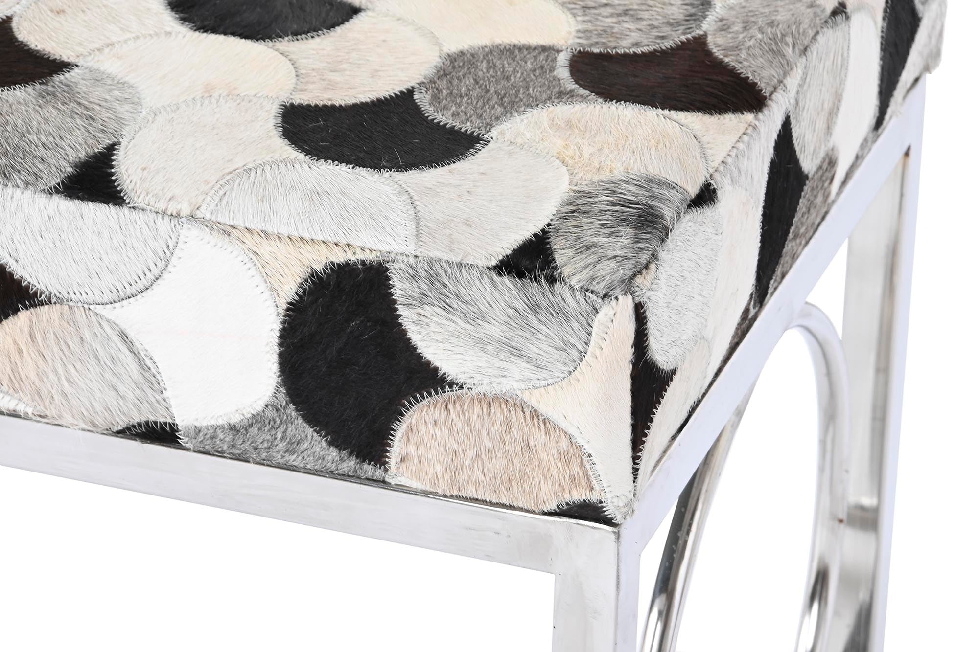 Descalzadora Piel Acero 122X41X44 Rombos Blanco