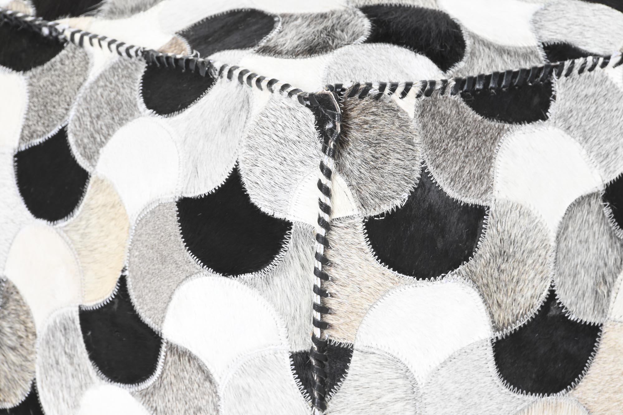 Polyester Leather Pouf 45X45X40 Brown Rhombuses