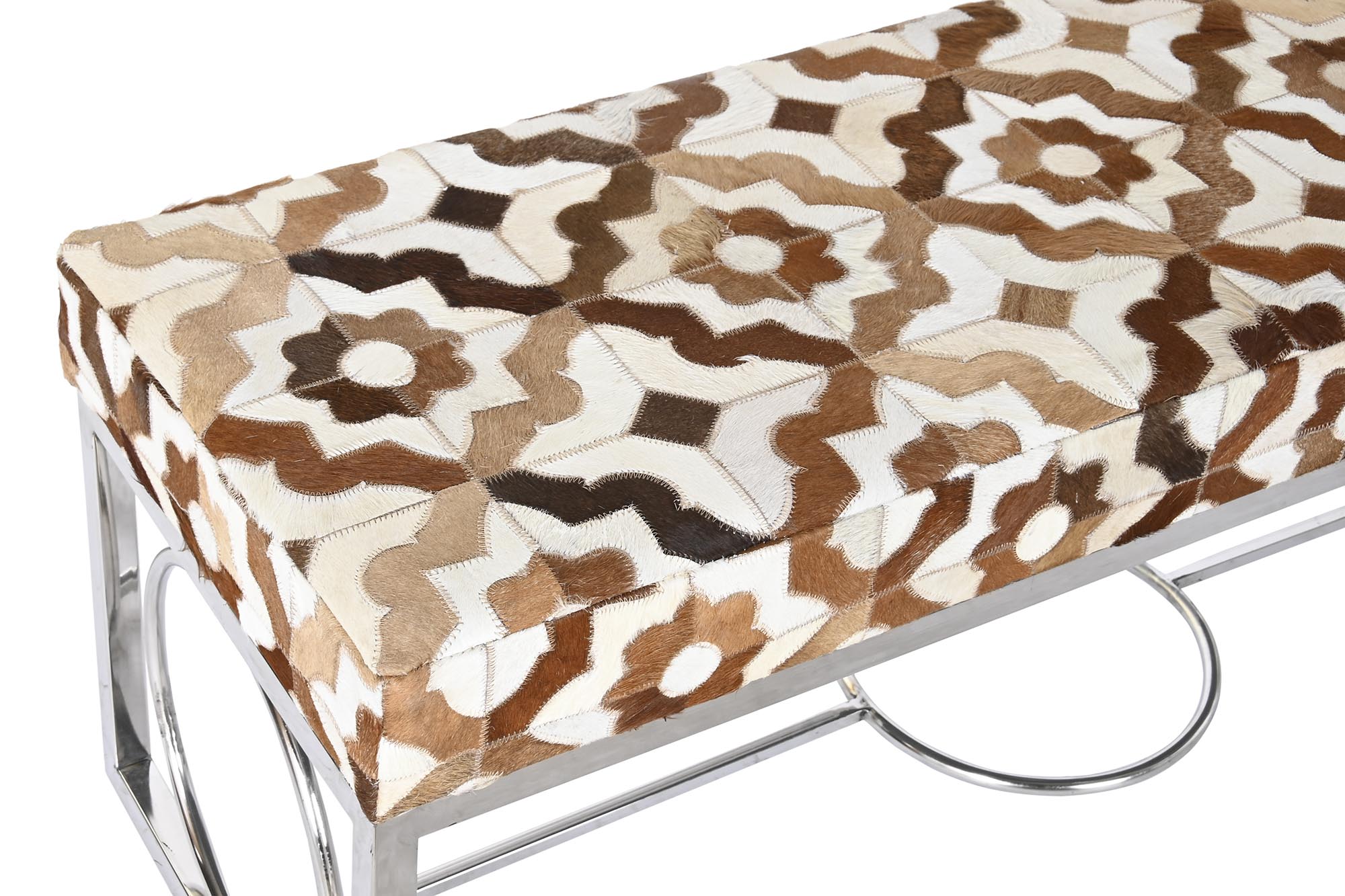 Descalzadora Piel Acero 122X41X44 Rombos Blanco