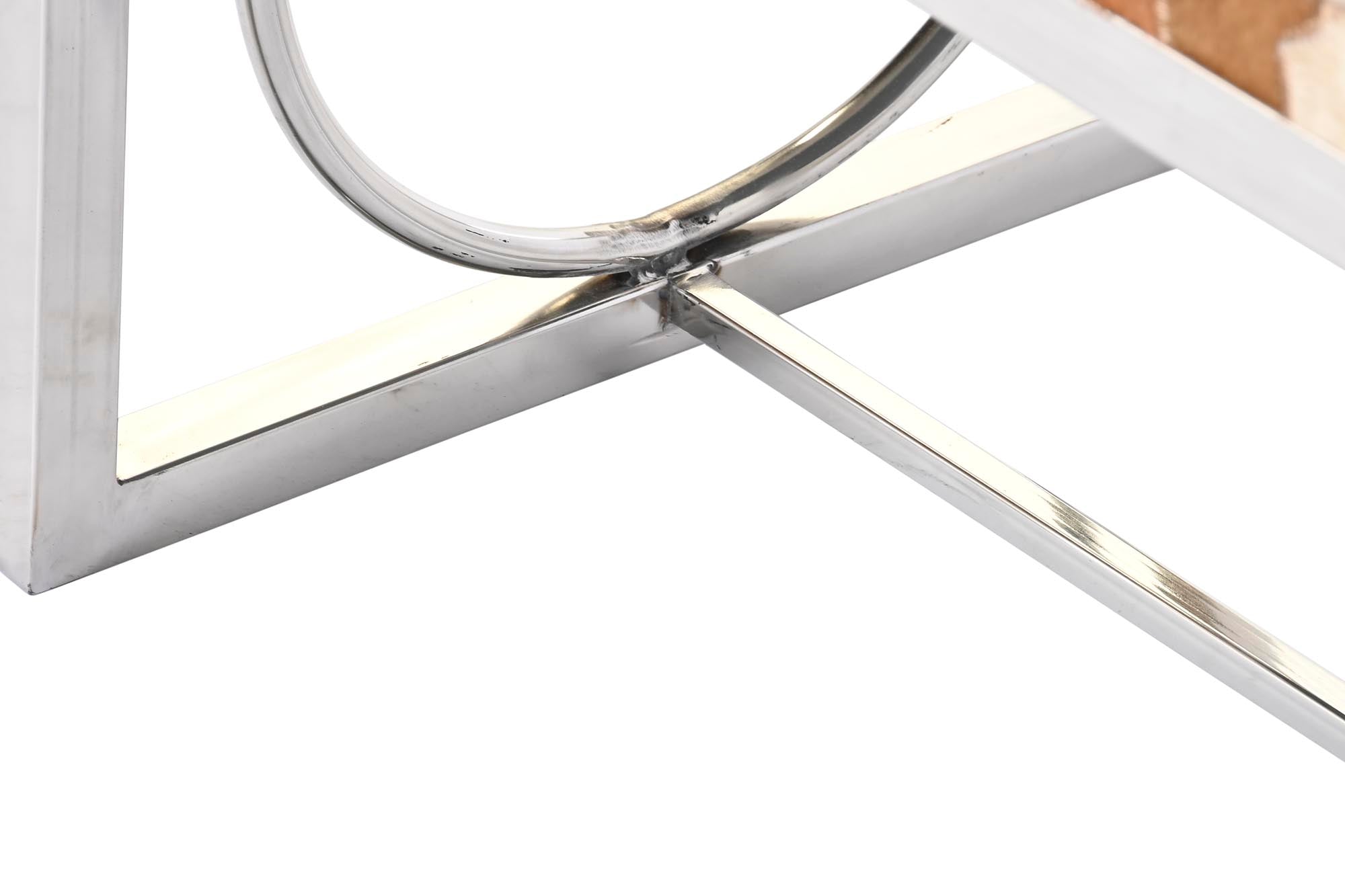 Descalzadora Piel Acero 122X41X44 Rombos Blanco