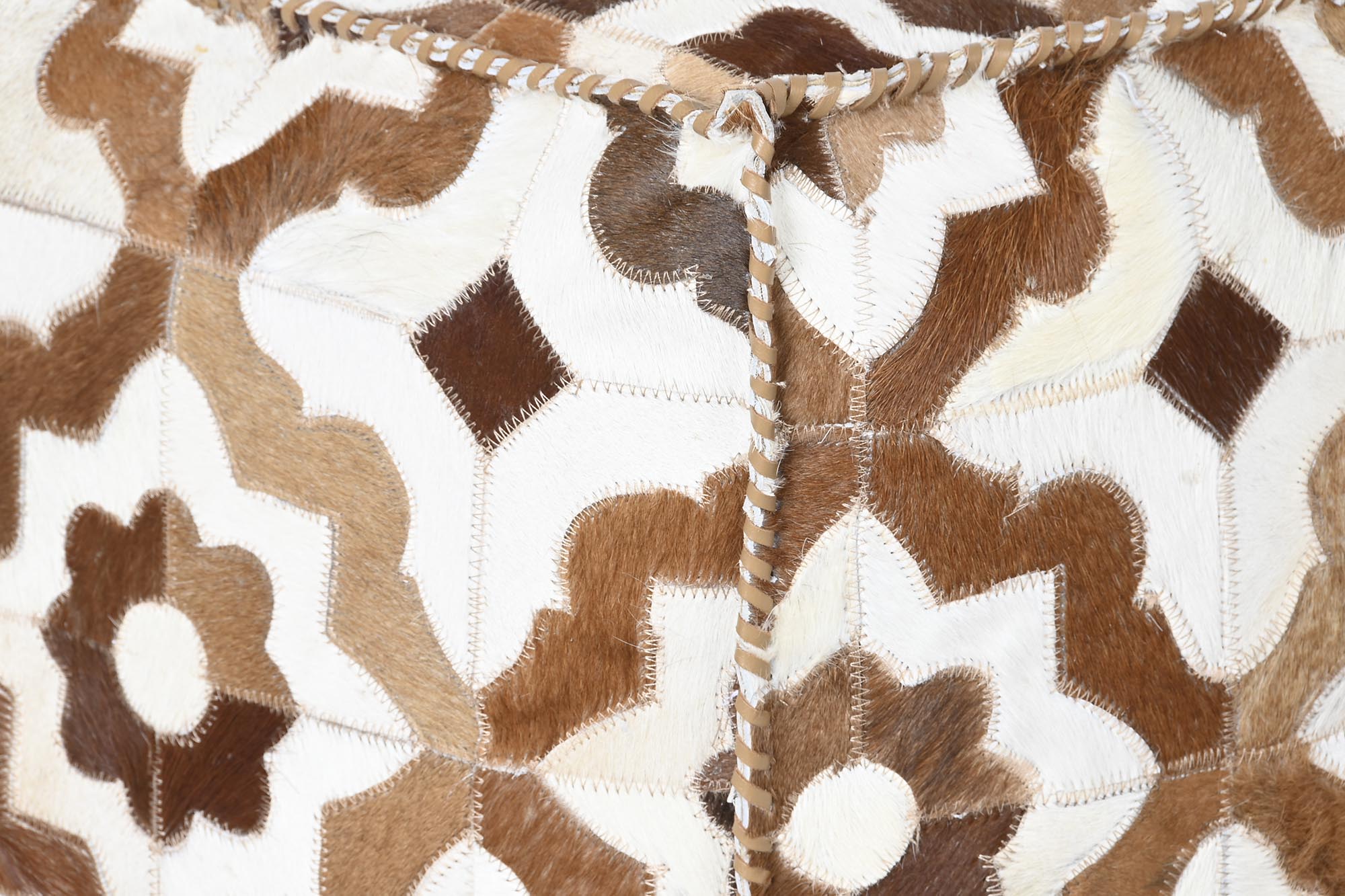 Polyester Leather Pouf 45X45X40 Brown Rhombuses