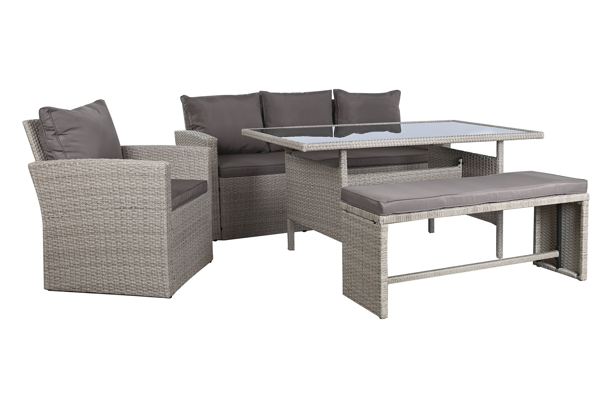 Sofa Set 5 Ratan Sintetico 177X72X80 2 Sillones