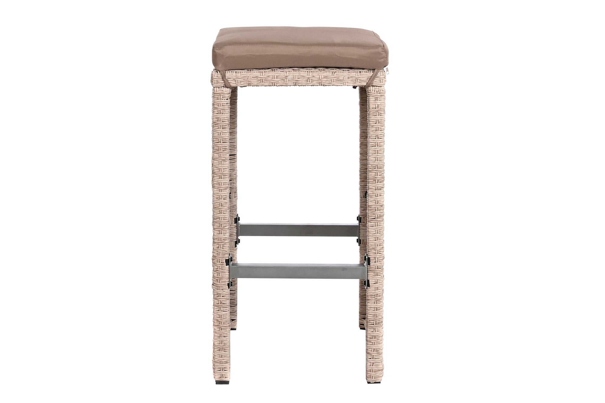 Bar Table Set 7 Synthetic Rattan 143X80X100 6 Stools