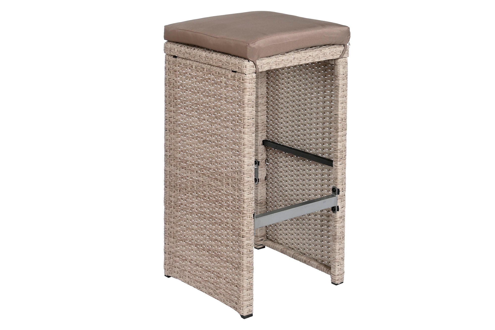 Bar Table Set 7 Synthetic Rattan 143X80X100 6 Stools