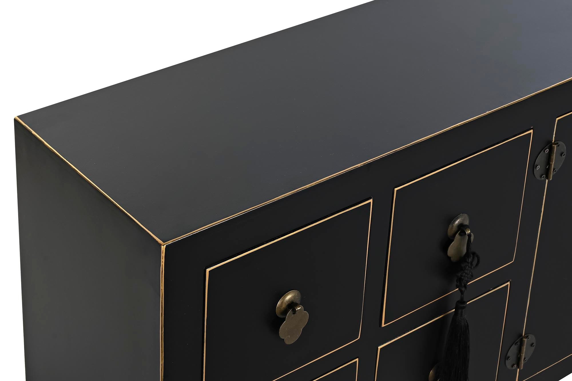 Fir MDF TV cabinet 130x26x51 Oriental Black