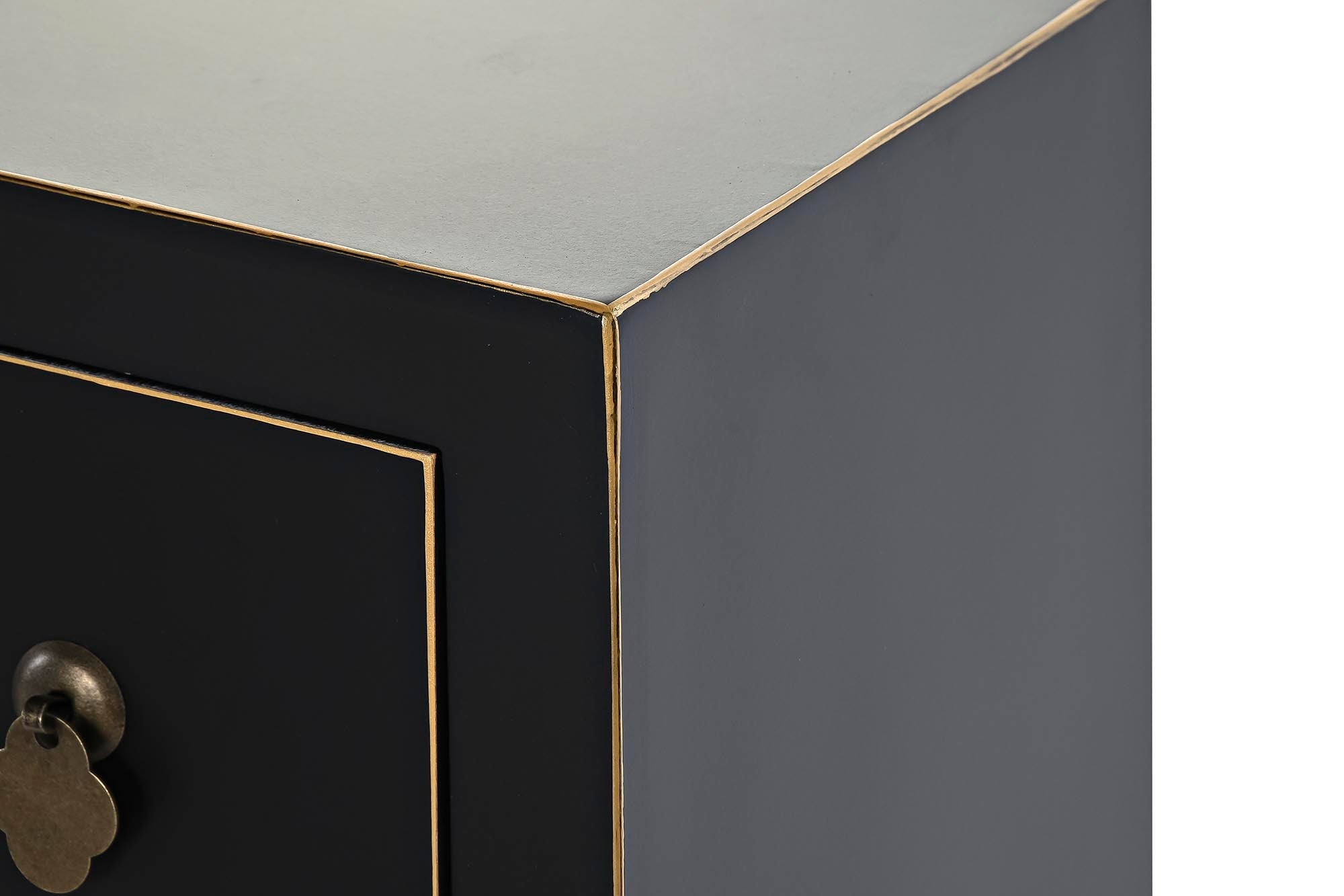 Fir MDF TV cabinet 130x26x51 Oriental Black