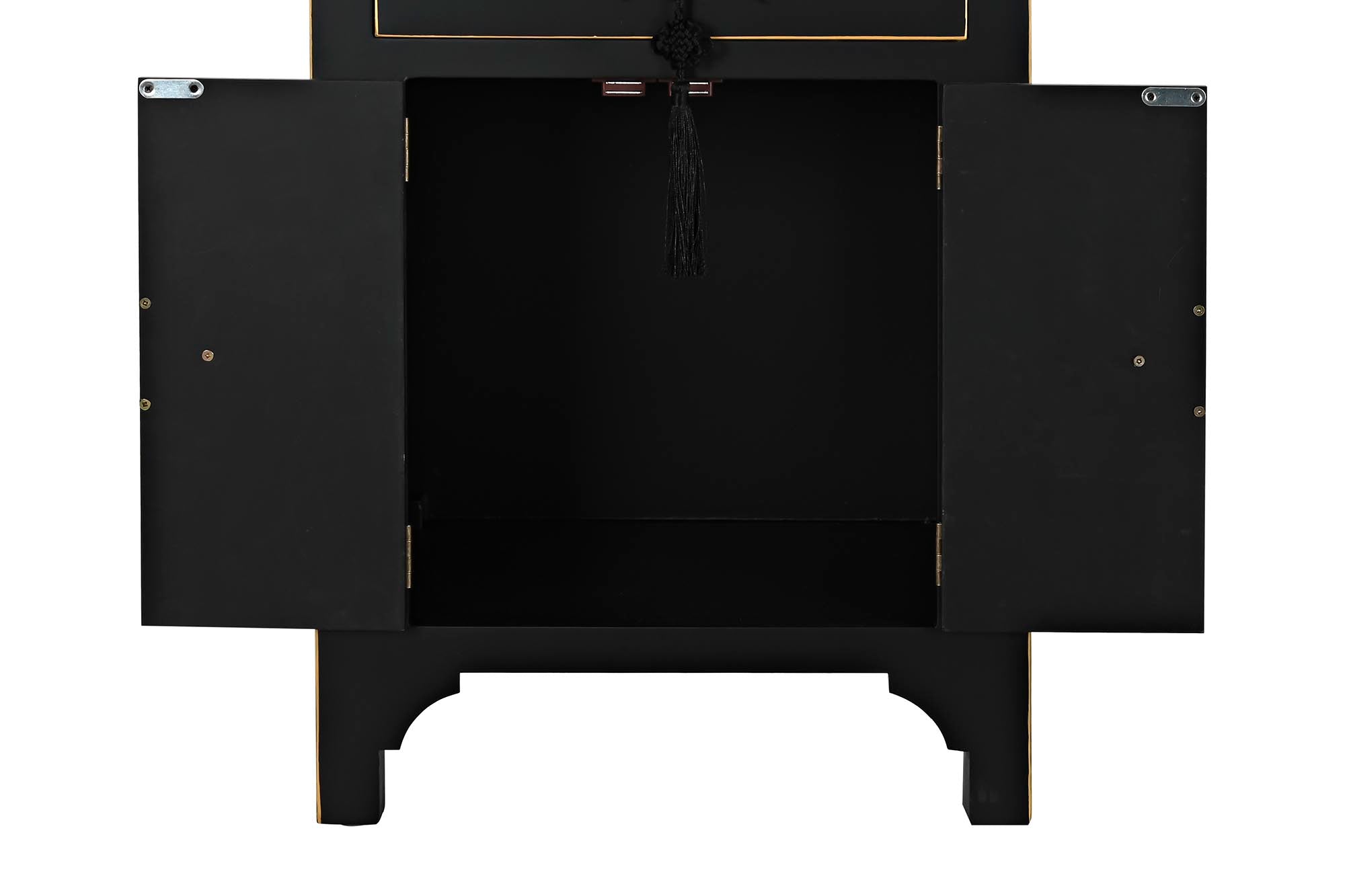 Mesita De Noche Abeto Mdf 45X36X66 Oriental Negro