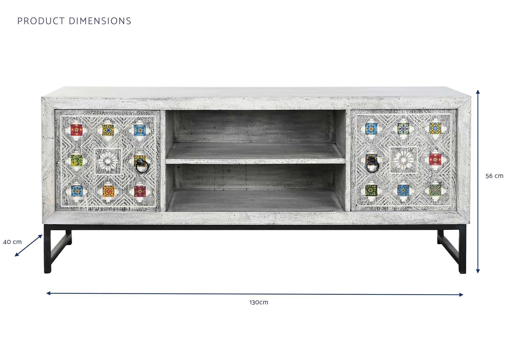 Mango Ceramic TV Cabinet 130x40x56 Beige