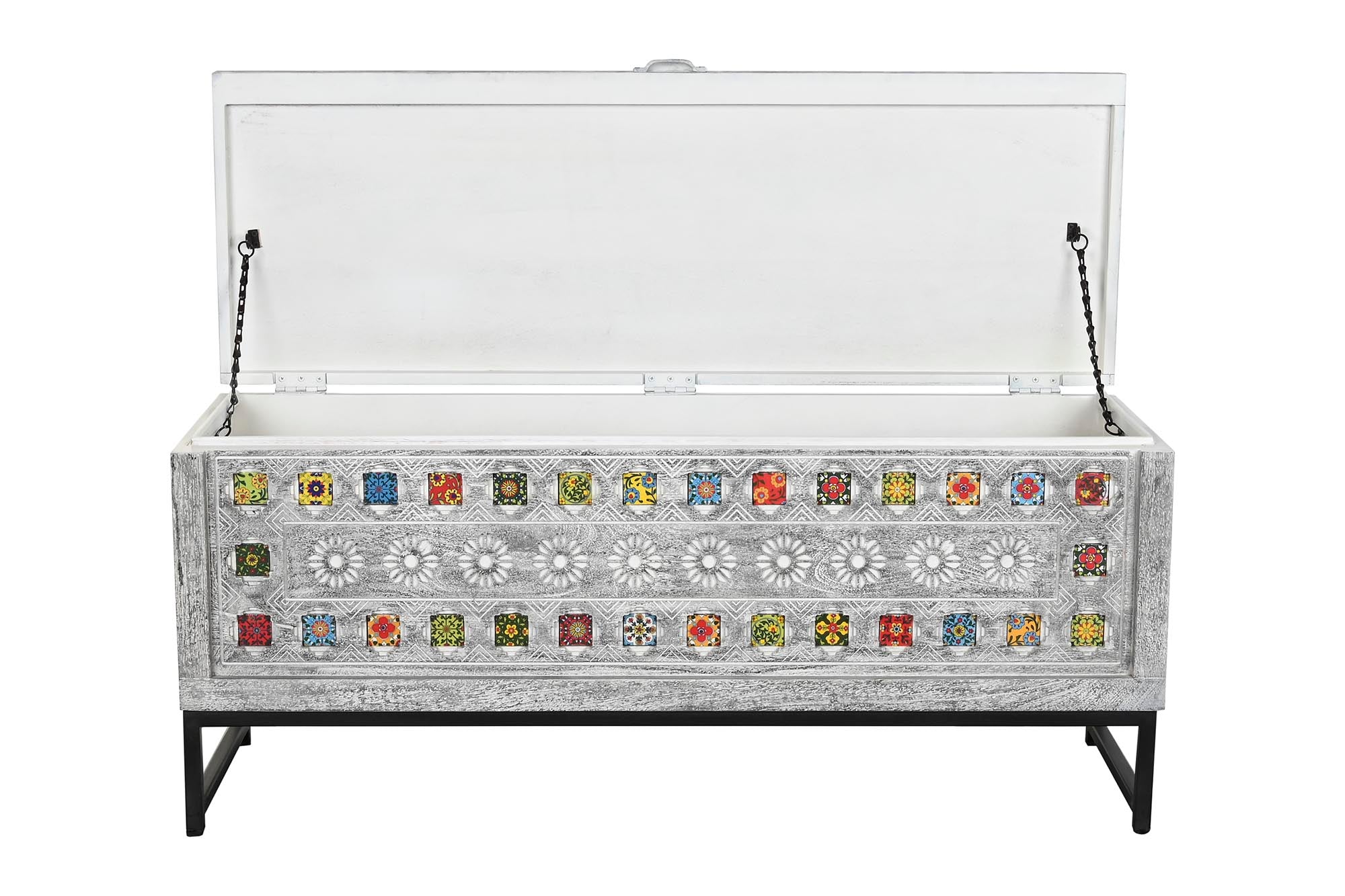Baul Mango Ceramica 116X40X50 Gris