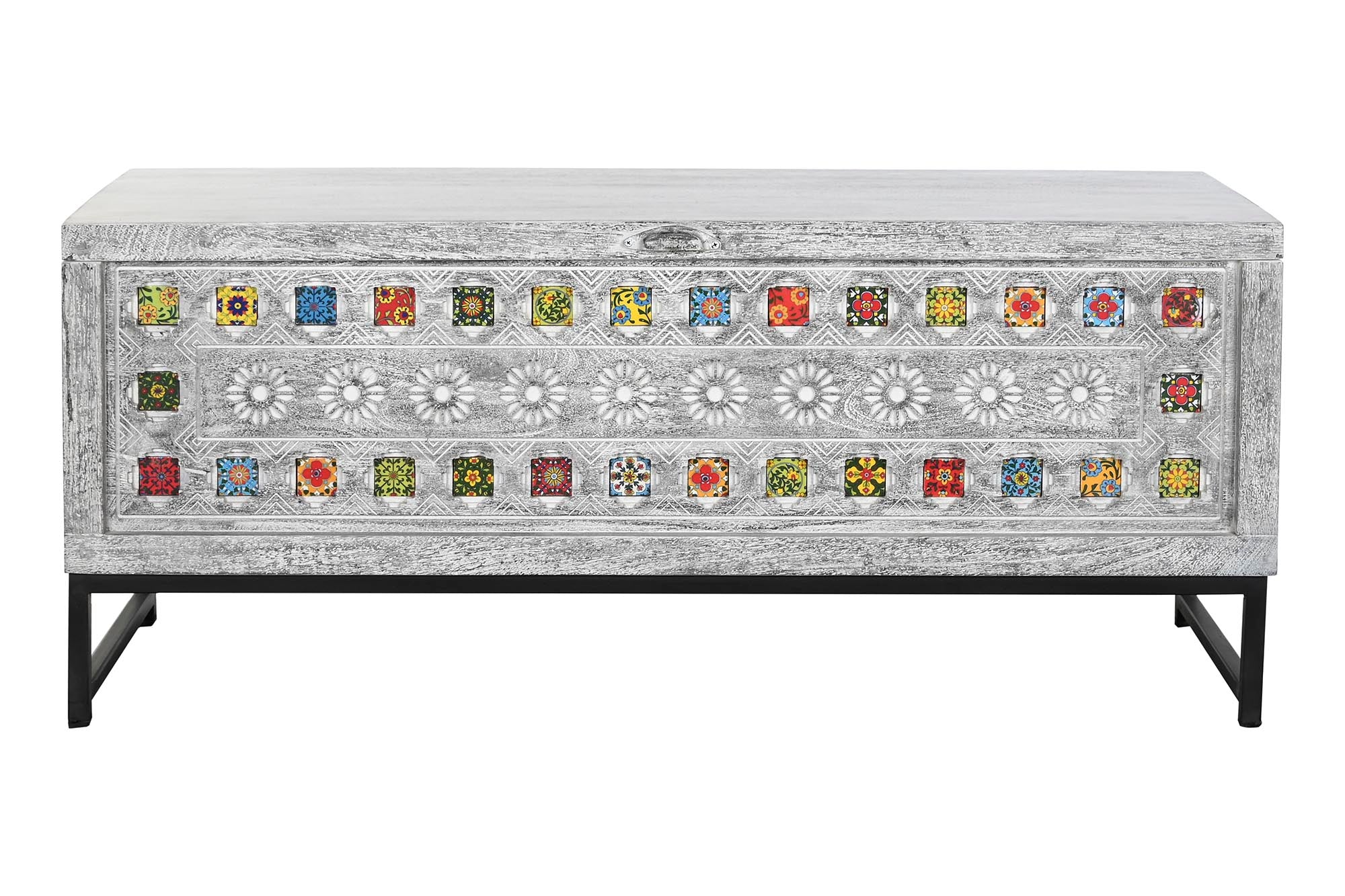Baul Mango Ceramica 116X40X50 Gris