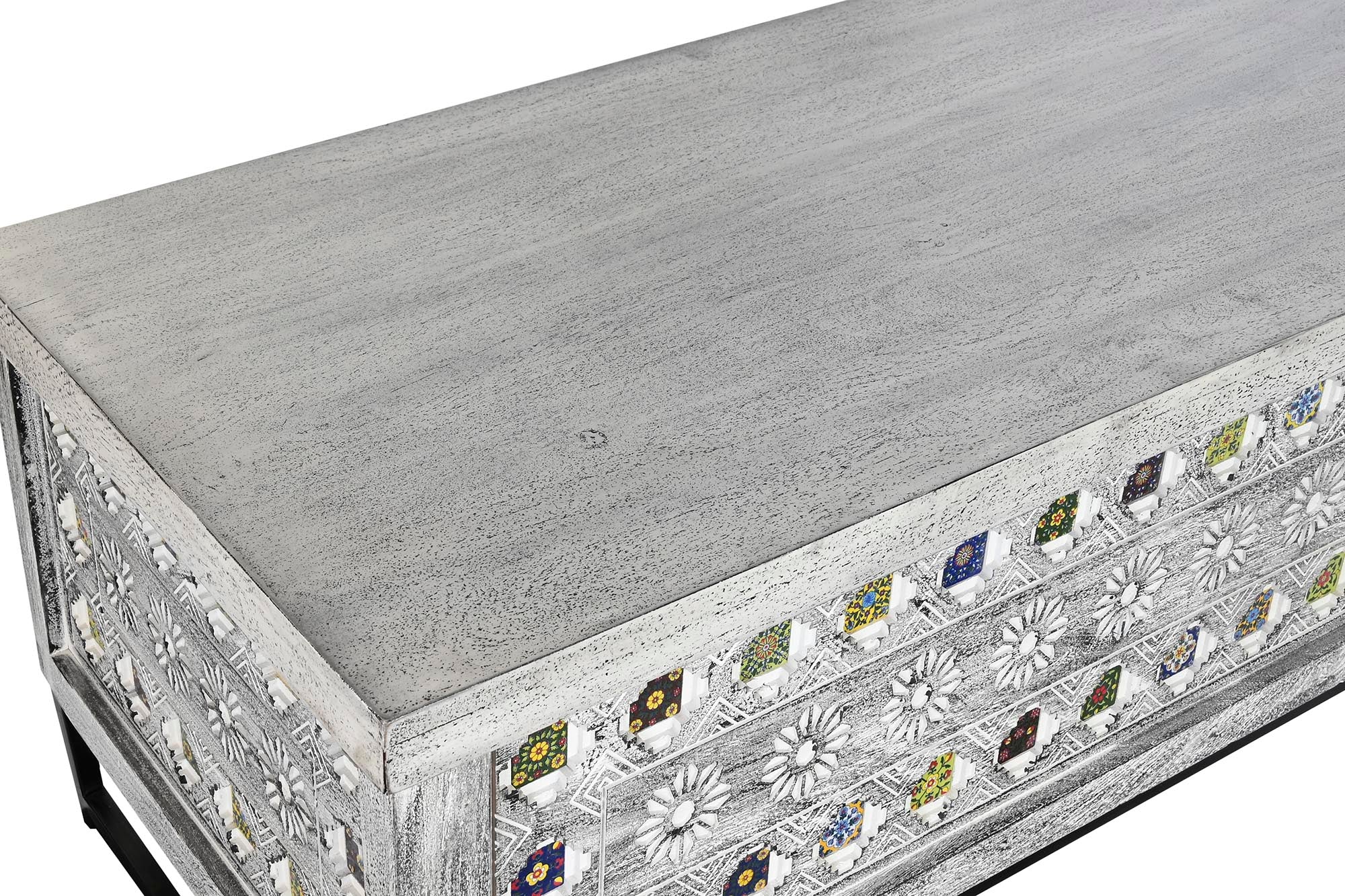 Mesa Centro Mango Metal 116X40X45 Gris