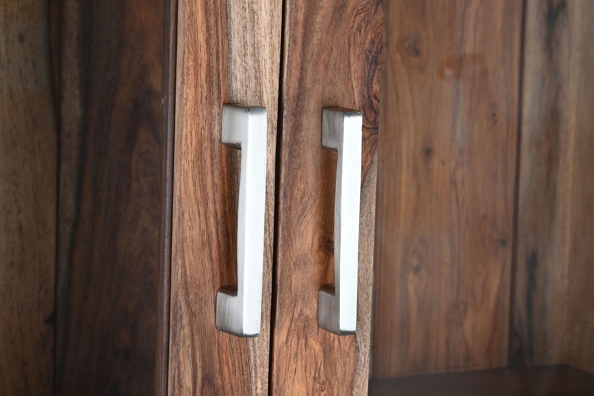 Vitrina Sheesham Cristal 100X42X190 Marron