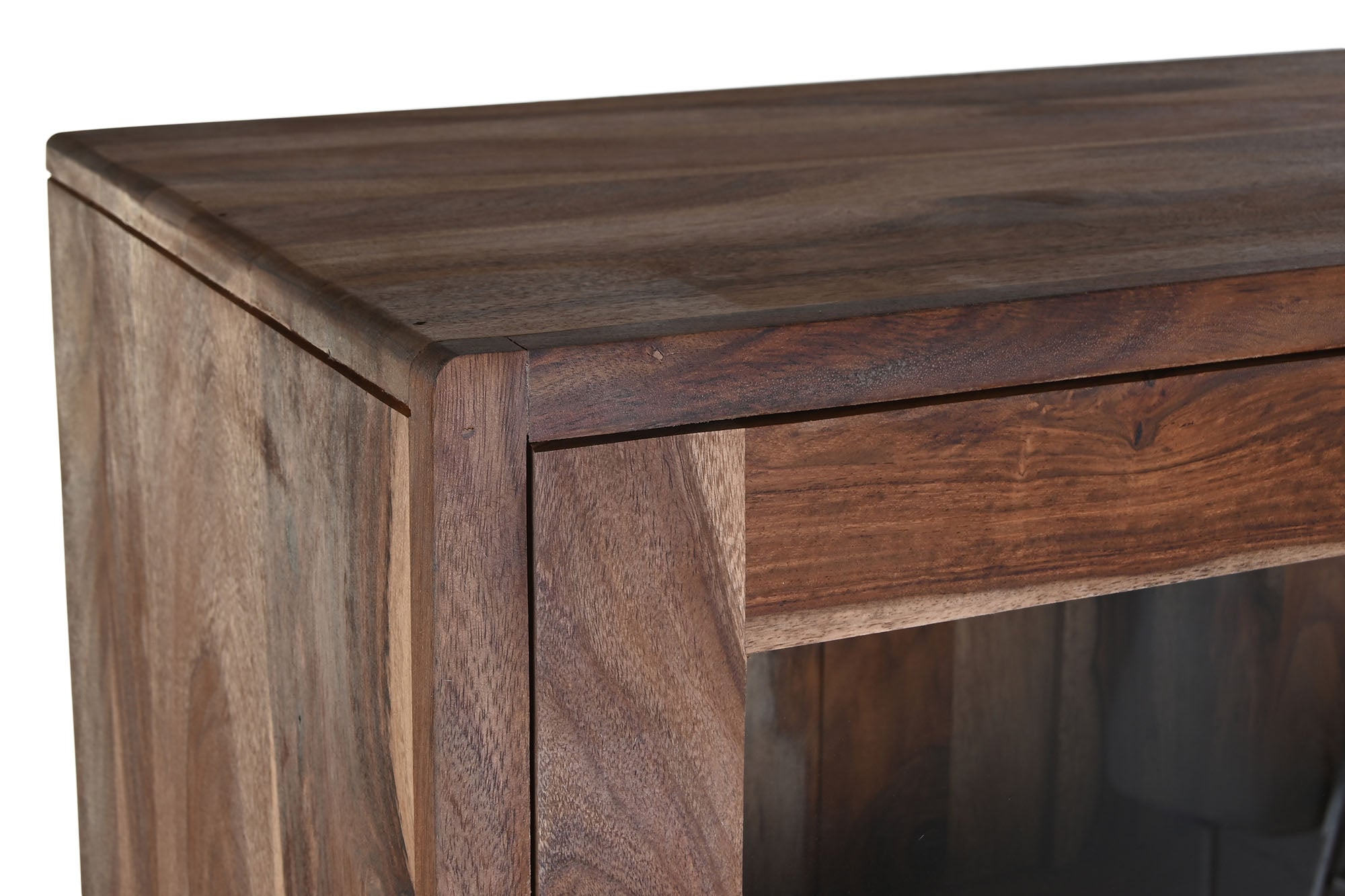 Vitrina Sheesham Cristal 100X42X190 Marron