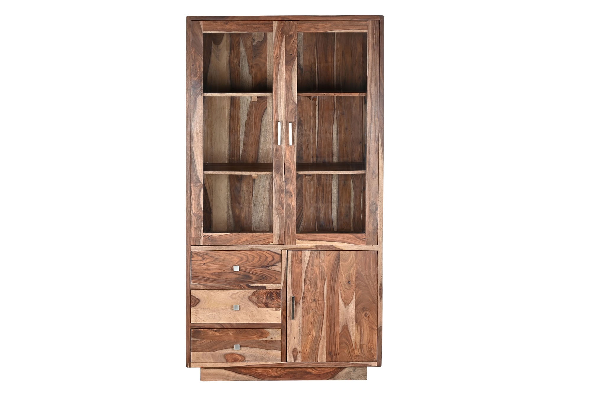 Vitrina Sheesham Cristal 100X42X190 Marron