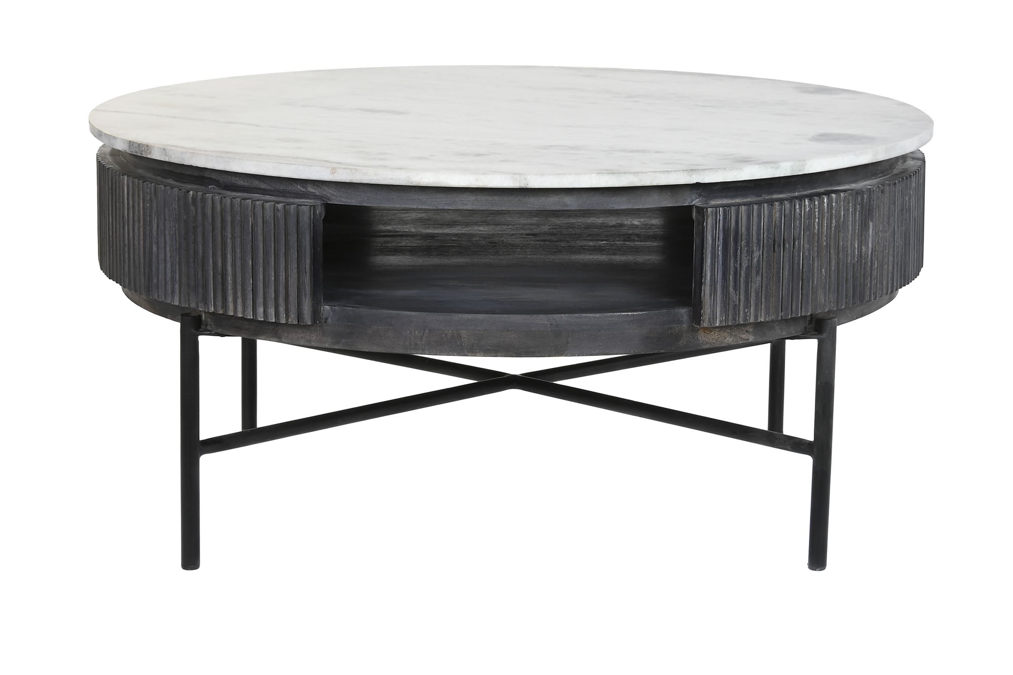 Mesa Centro Mango Marmol 90X90X42 Negro