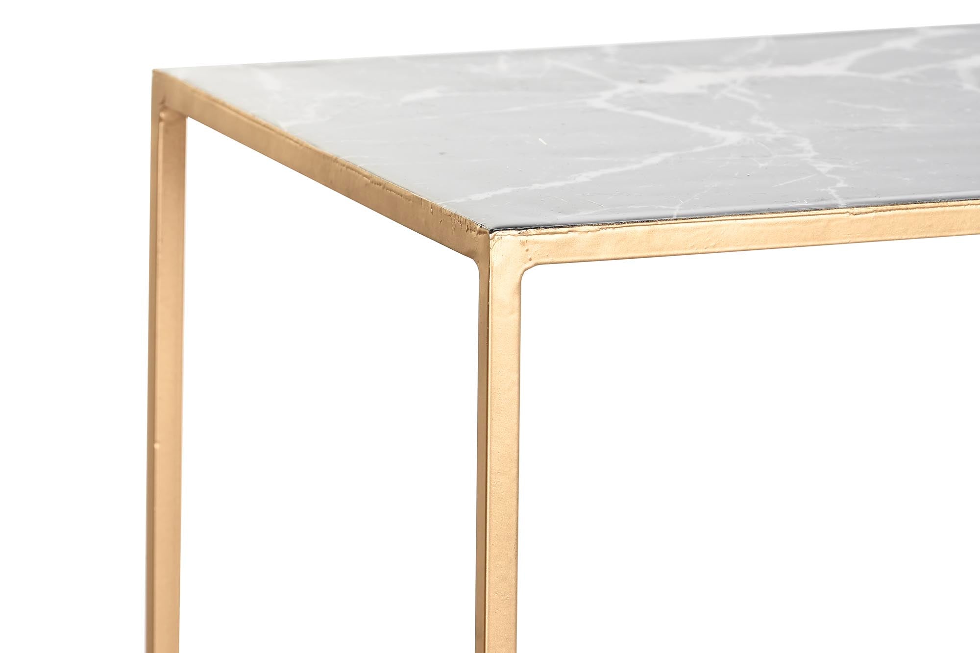 Conjunto de Console 2 Ferro 100X28X80 Branco Mármore
