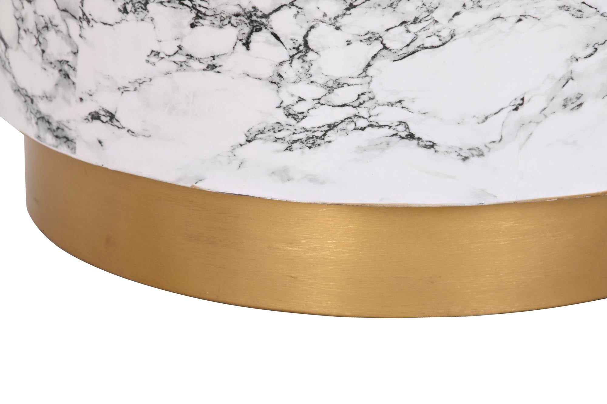 Iron Side Table 50x50x45 Marble Look