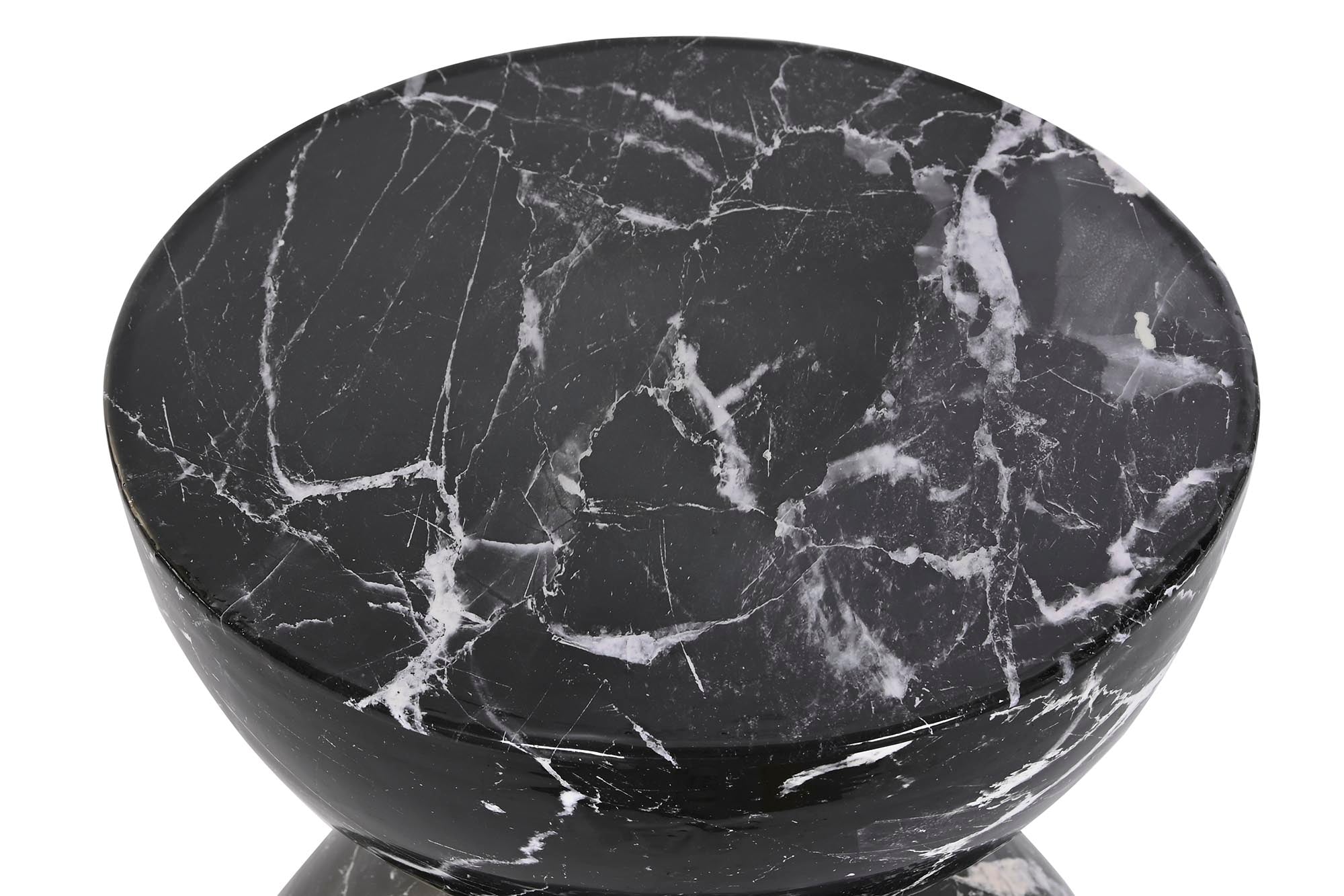 Iron Side Table 33x33x35 Black Marble Look