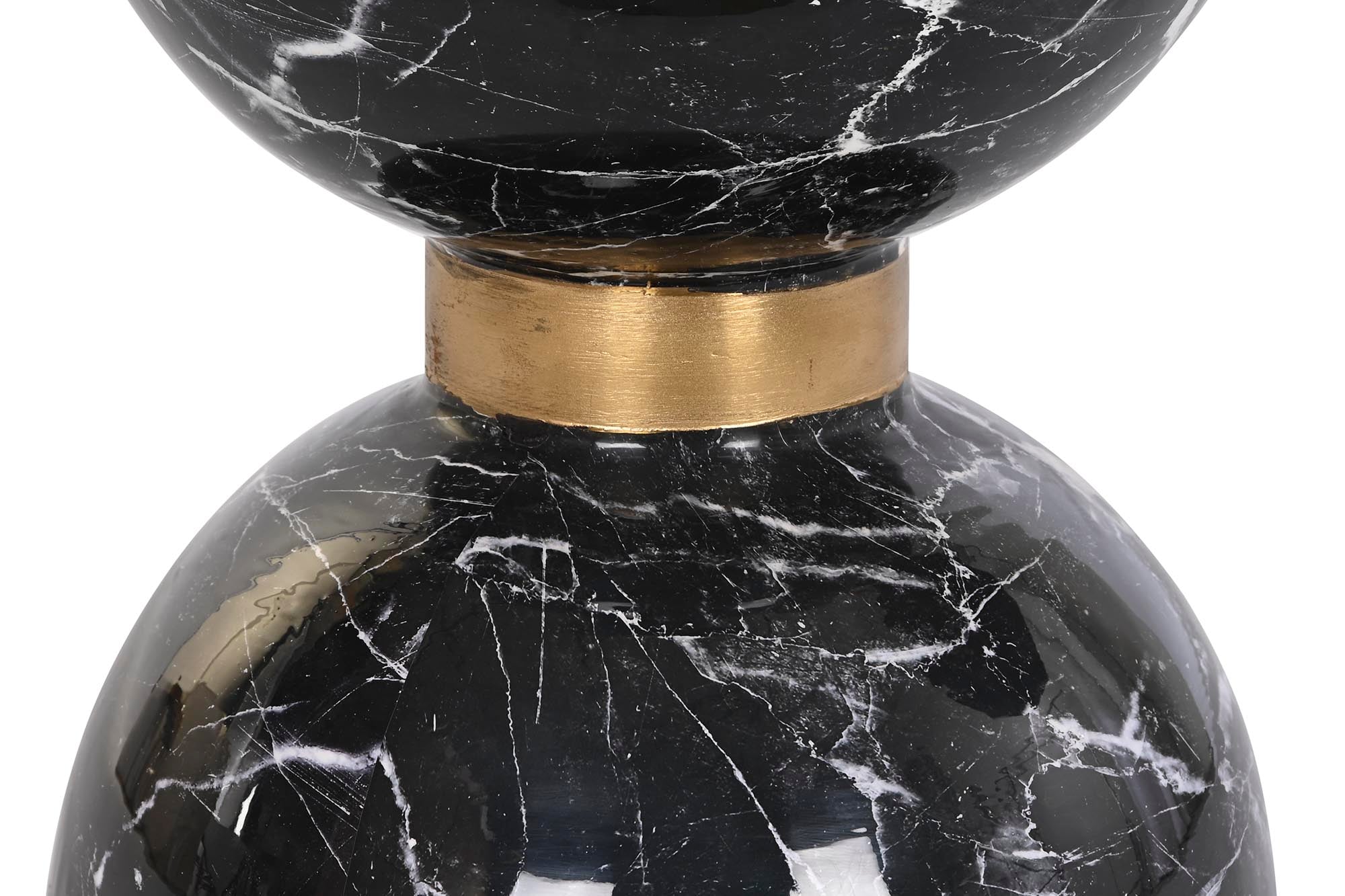 Iron Side Table 33x33x35 Black Marble Look