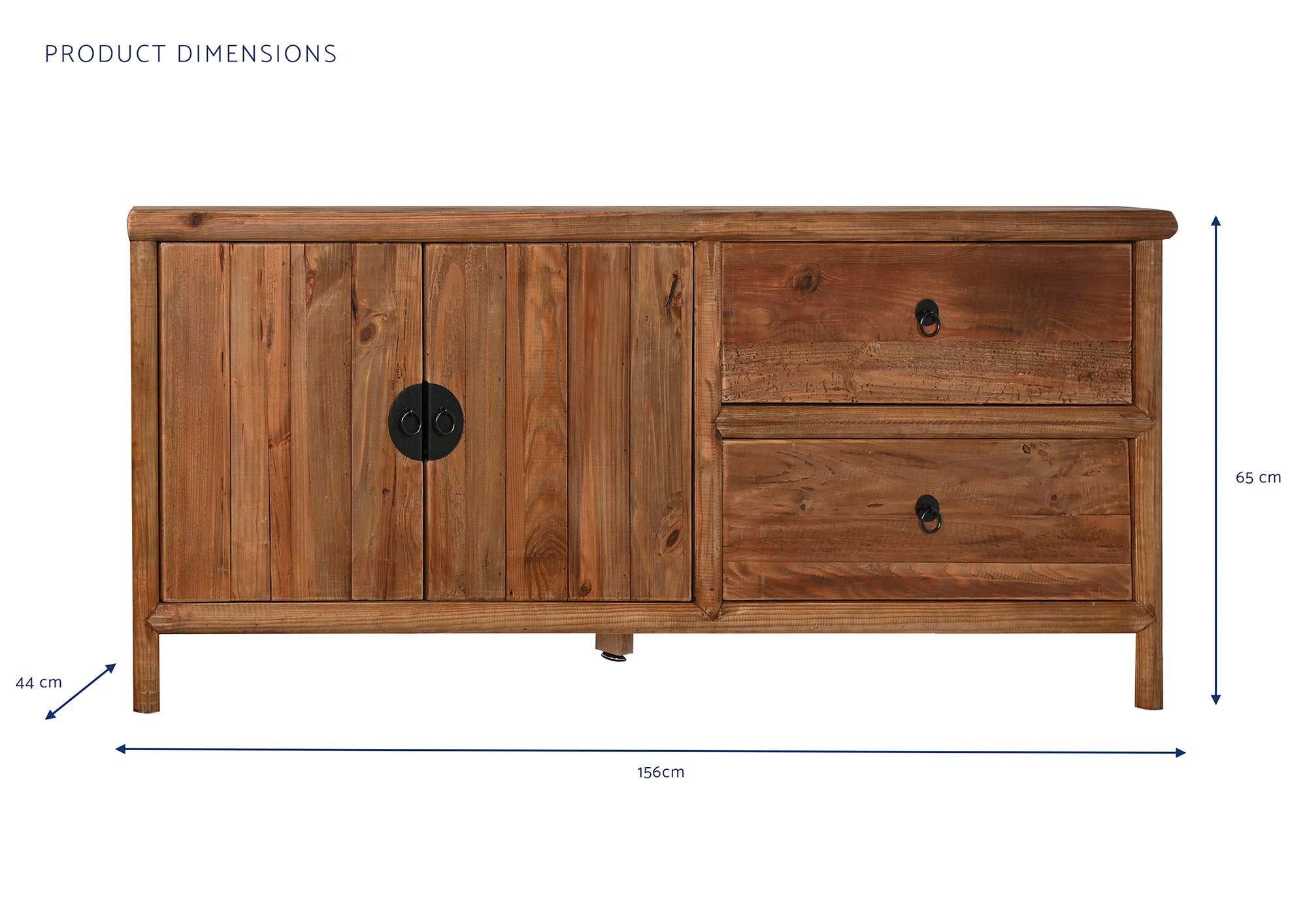 Recycled Wood TV Cabinet 156x44x65 Japanese