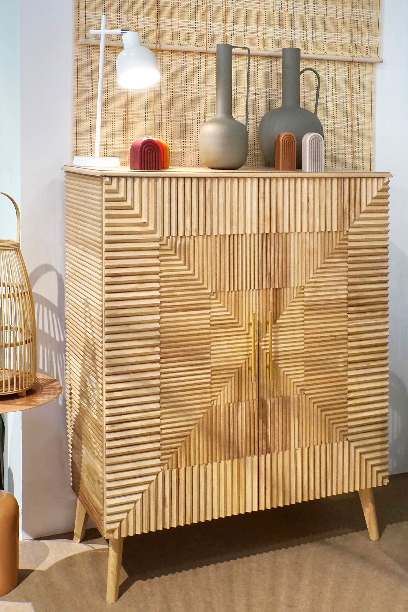 Aparador Paulownia Mdf 100X44X118 Marron Claro