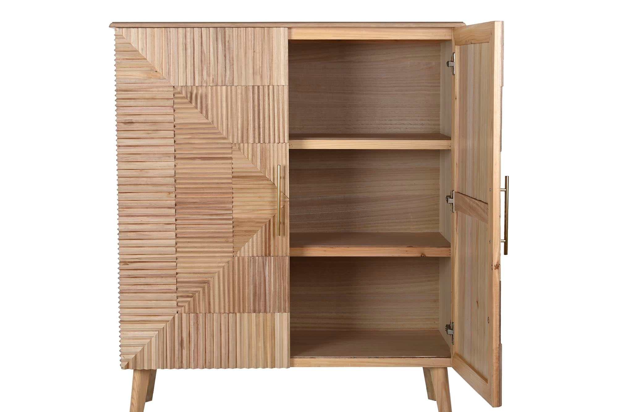 Aparador Paulownia Mdf 100X44X118 Marron Claro